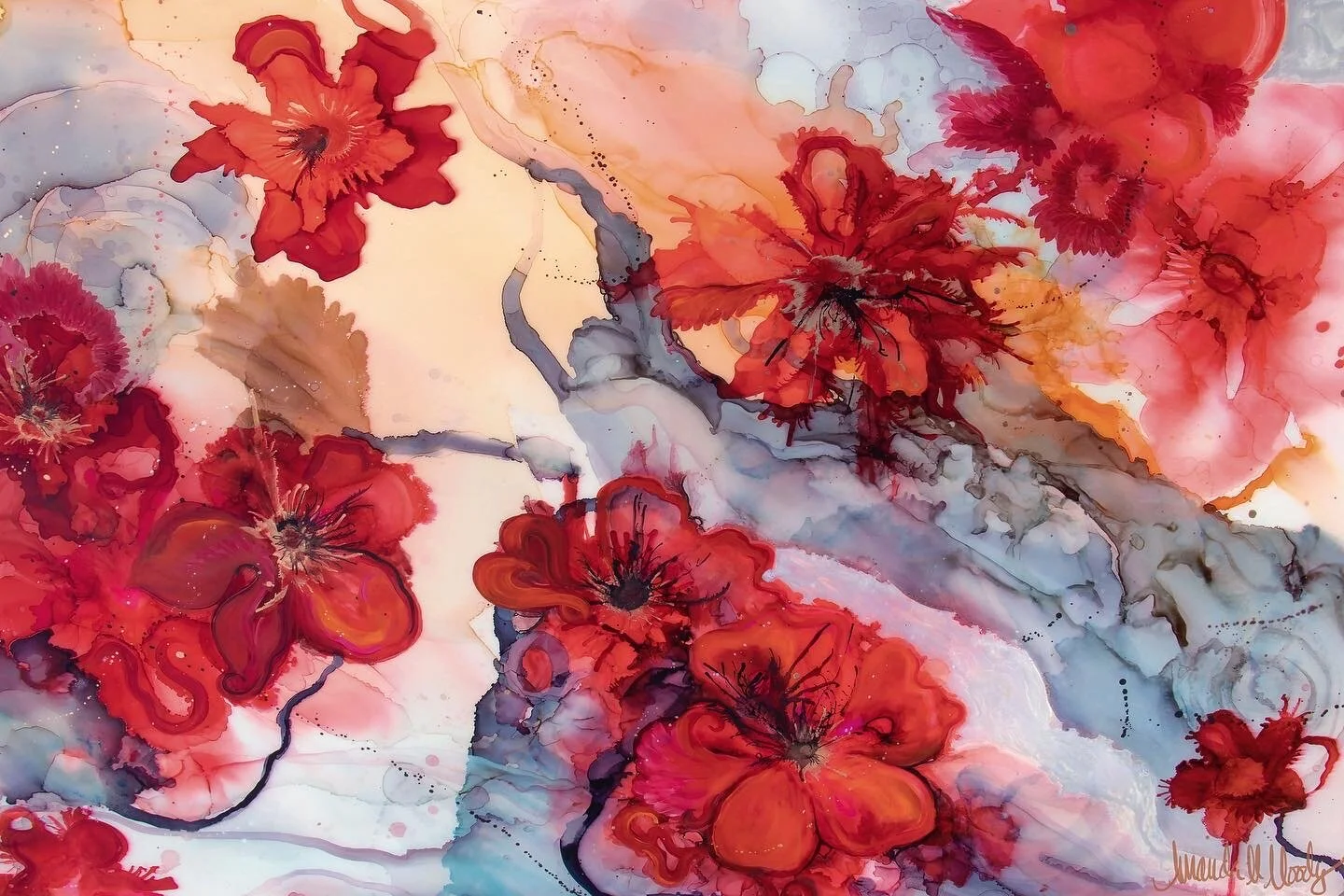 detail of era mixed media resin art by nc artist Amanda Moody