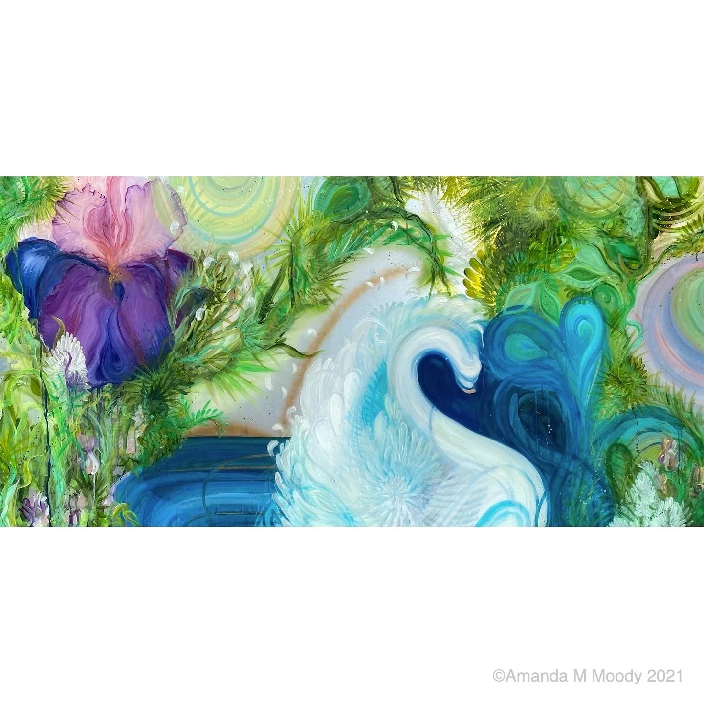 oracle mixed media and resin on aluminum by north carolina abstract artist amanda moody