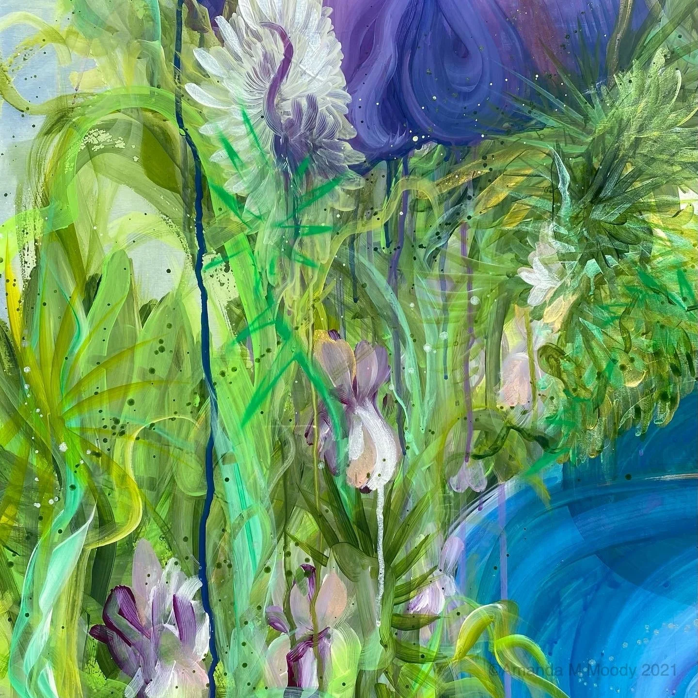 oracle mixed media and resin on aluminum by north carolina abstract artist amanda moody