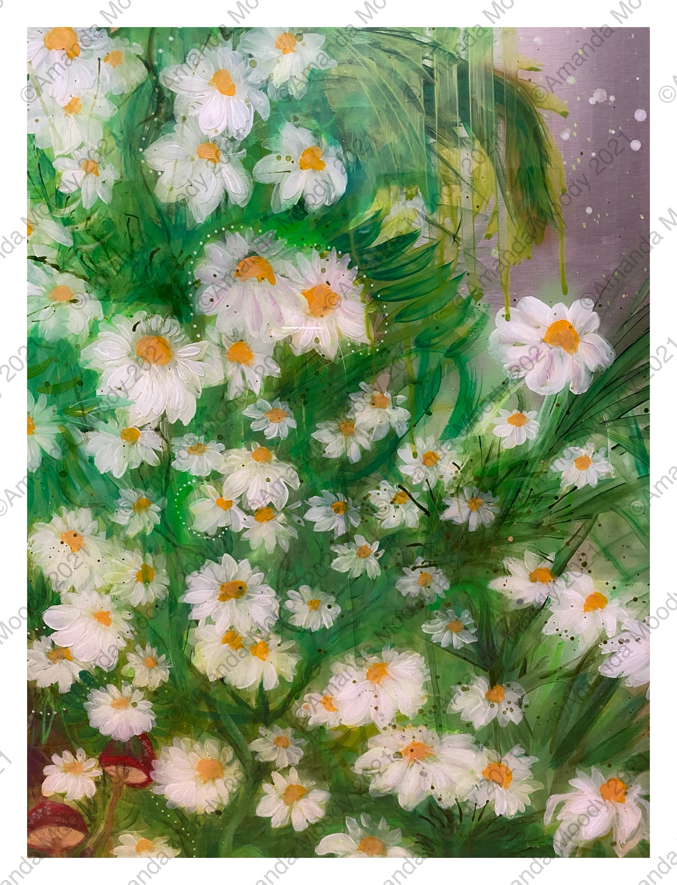 detail of absinthe mixed media abstract art copyright Amanda Moody for bombshelves 