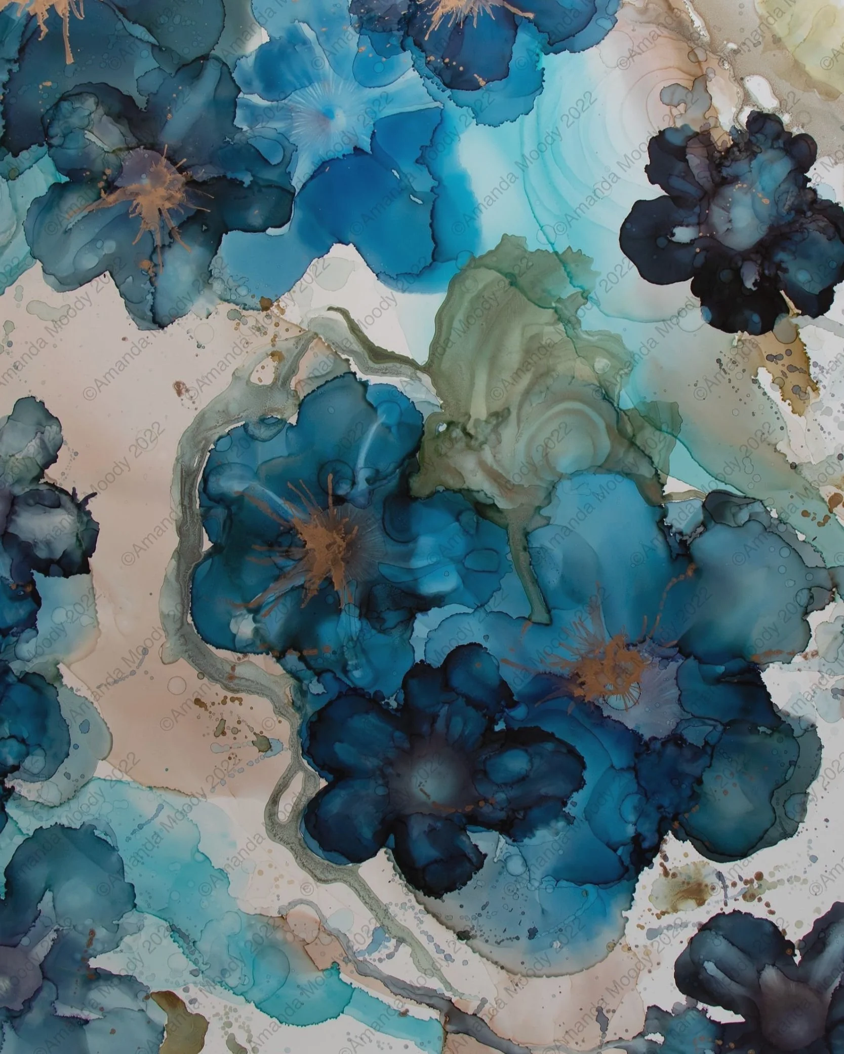 anemone digital aluminum print artist amanda moody bombshelves