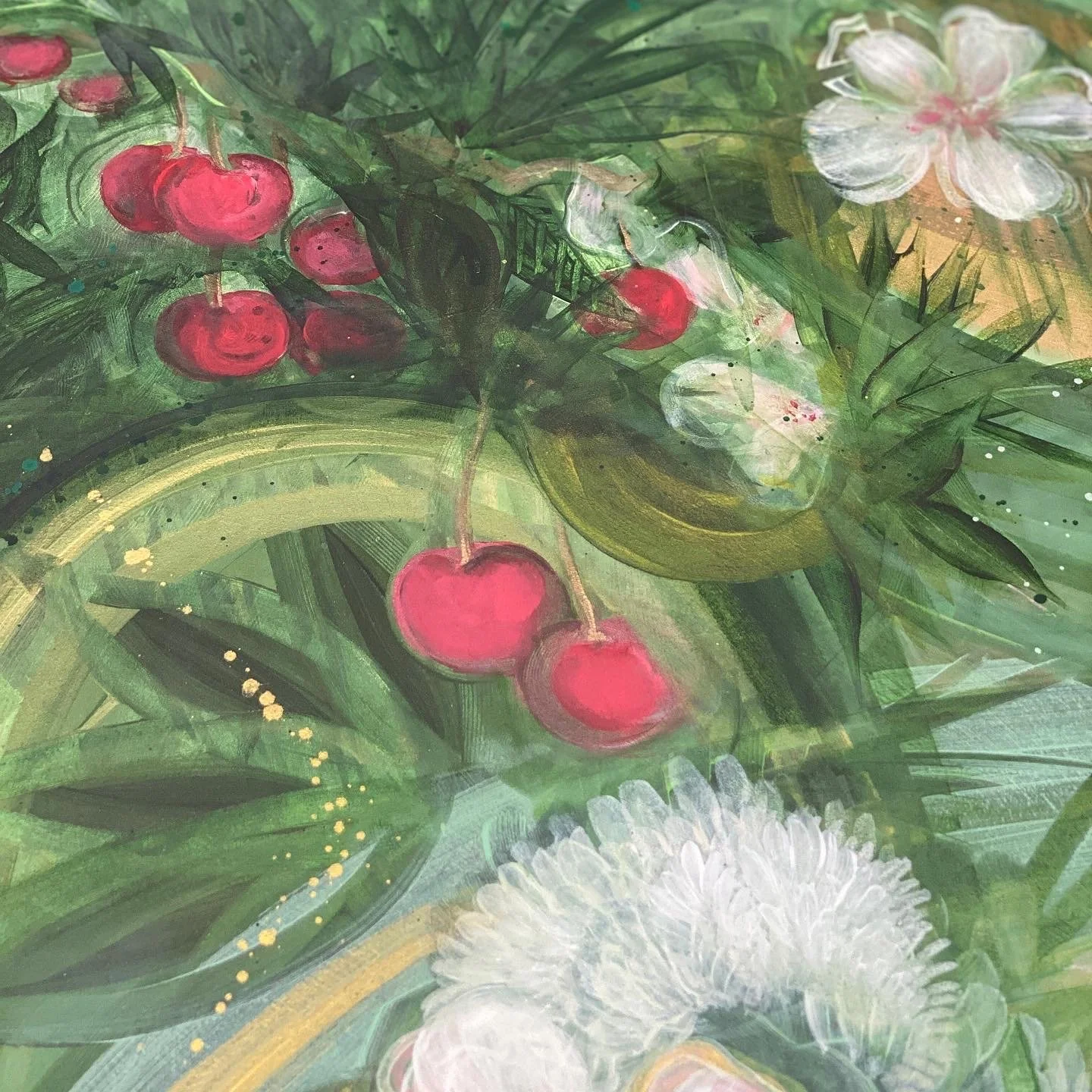 ephemera mixed media abstract floral resin art by NC contemporary artist Amanda Moody