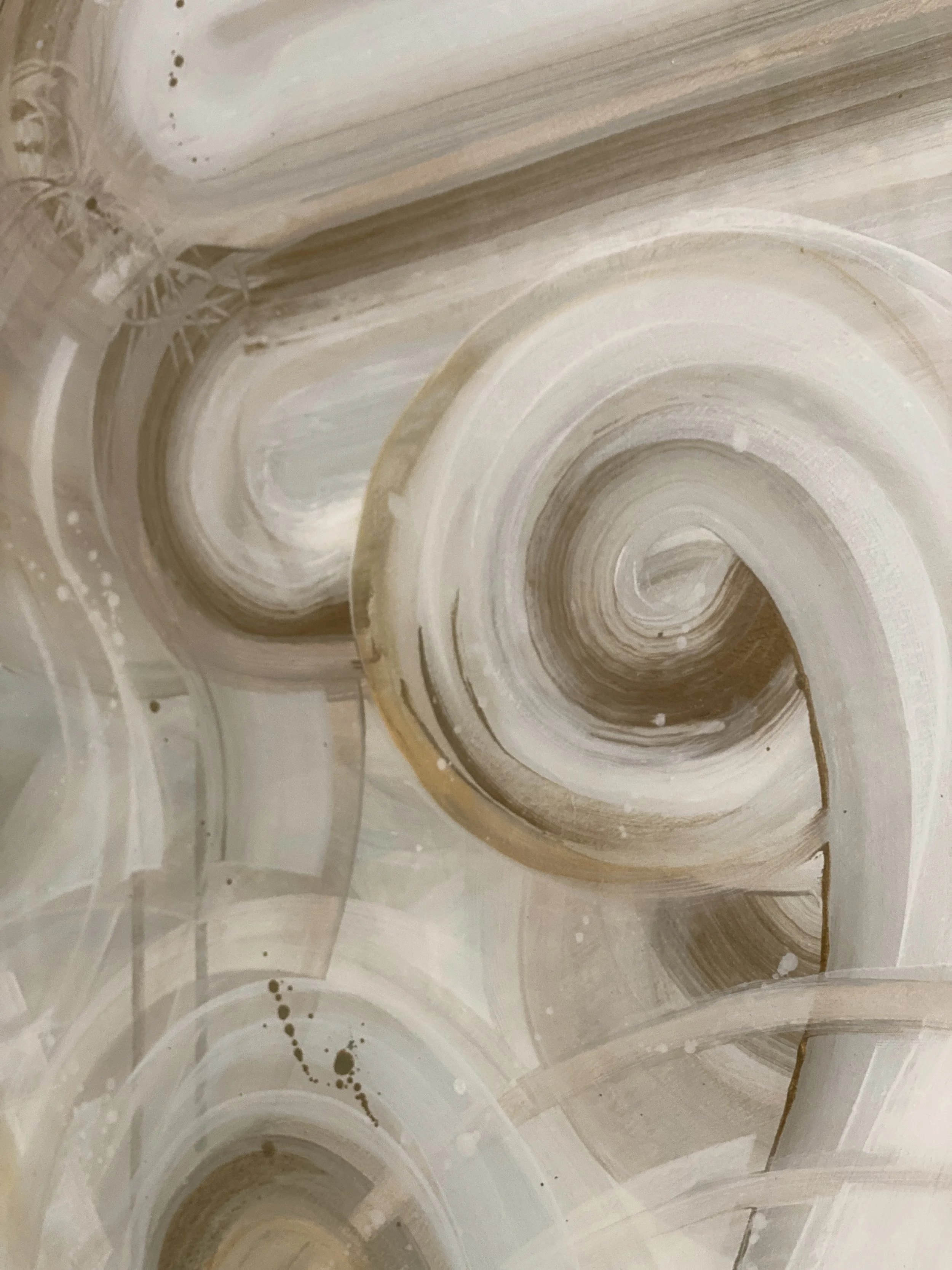 Detail of Alignment mixed media resin contemporary landscape on wood by nc artist Amanda moody