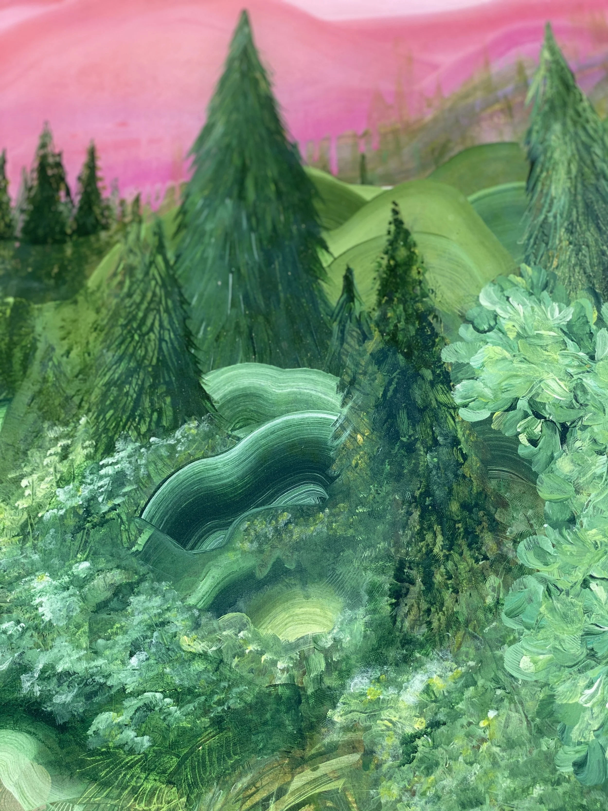 detail of contemporary landscape earth ship by nc abstract artist amanda moody.