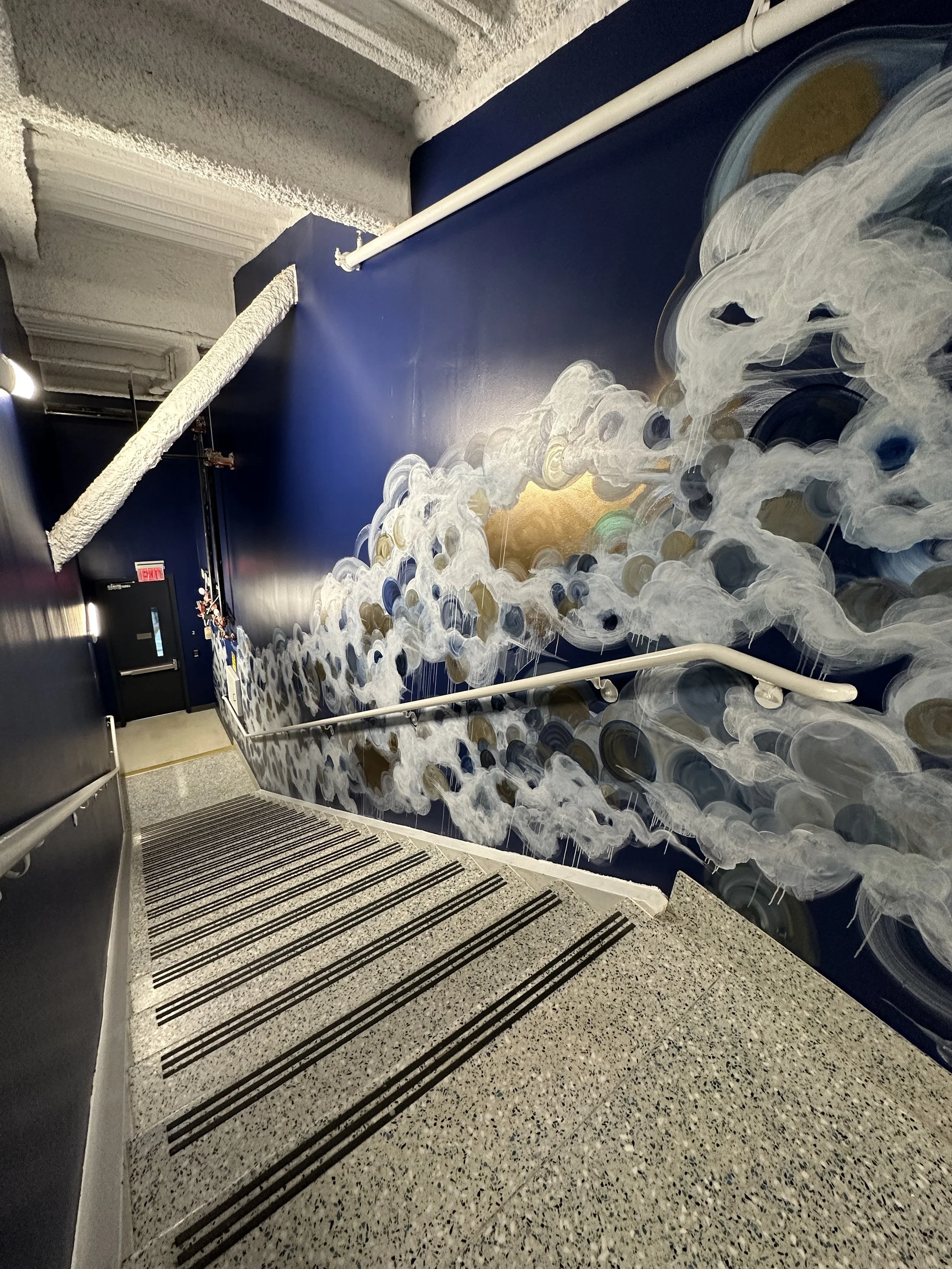 amanda moody american express centurion lounge hand painted wall mural Charlotte Douglas International Airport, NC