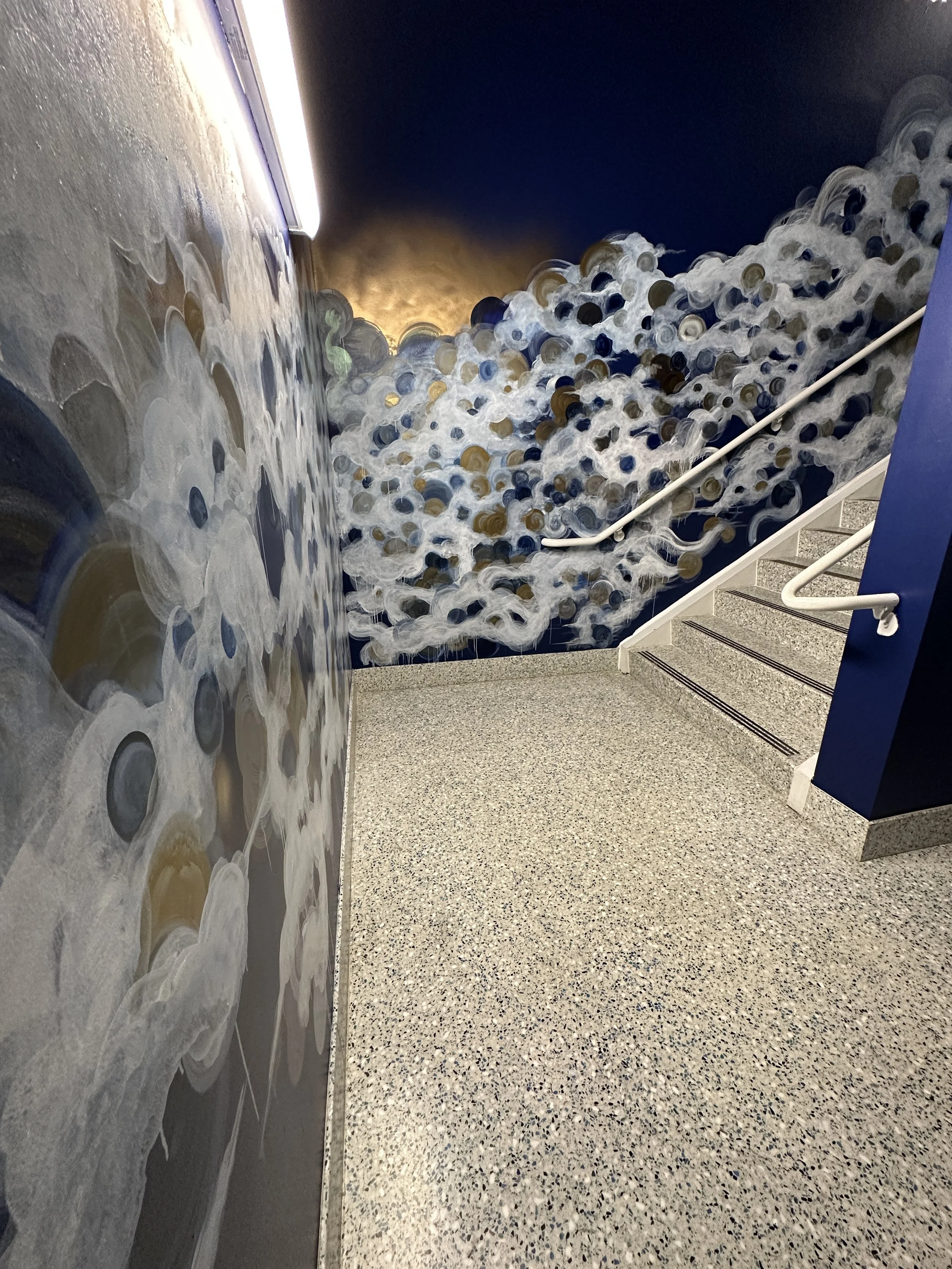 amanda moody american express centurion lounge hand painted wall mural Charlotte Douglas International Airport, NC