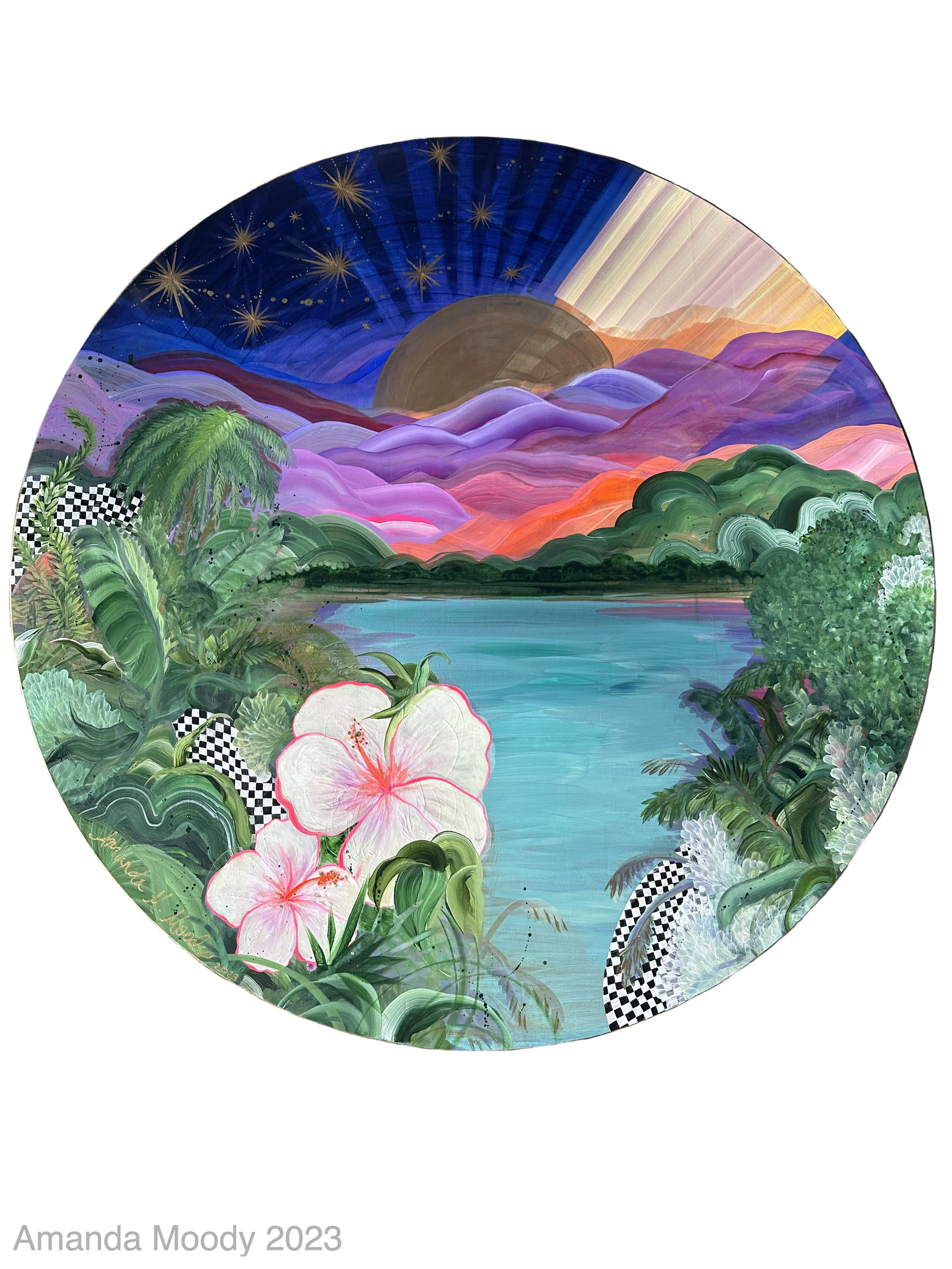 ether ii acrylic resin on wood by nc artist amanda moody for Pinky's Westside Grill