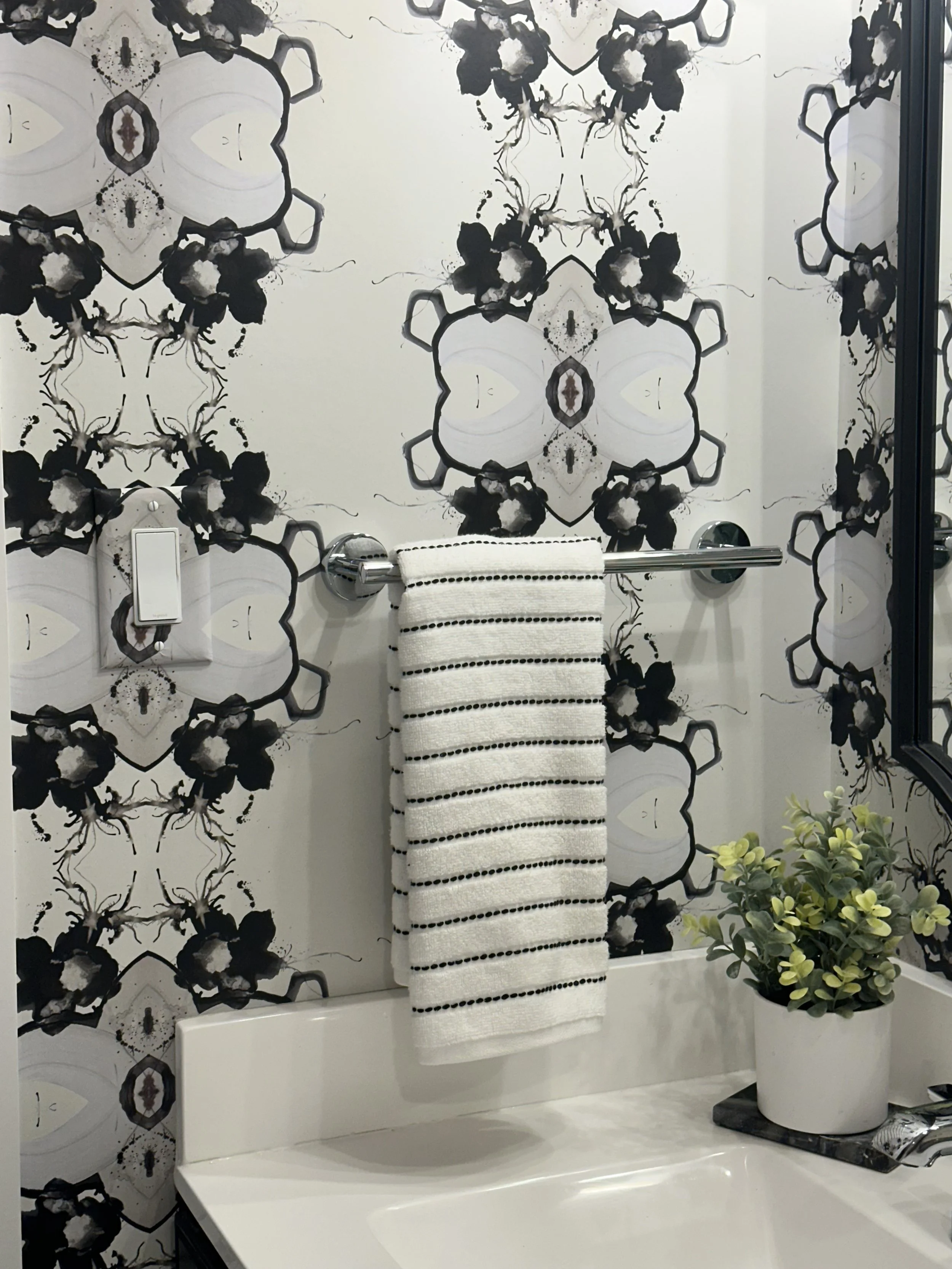 notre dame black and white wallpaper by abstract artist Amanda Moody for Bombshelves