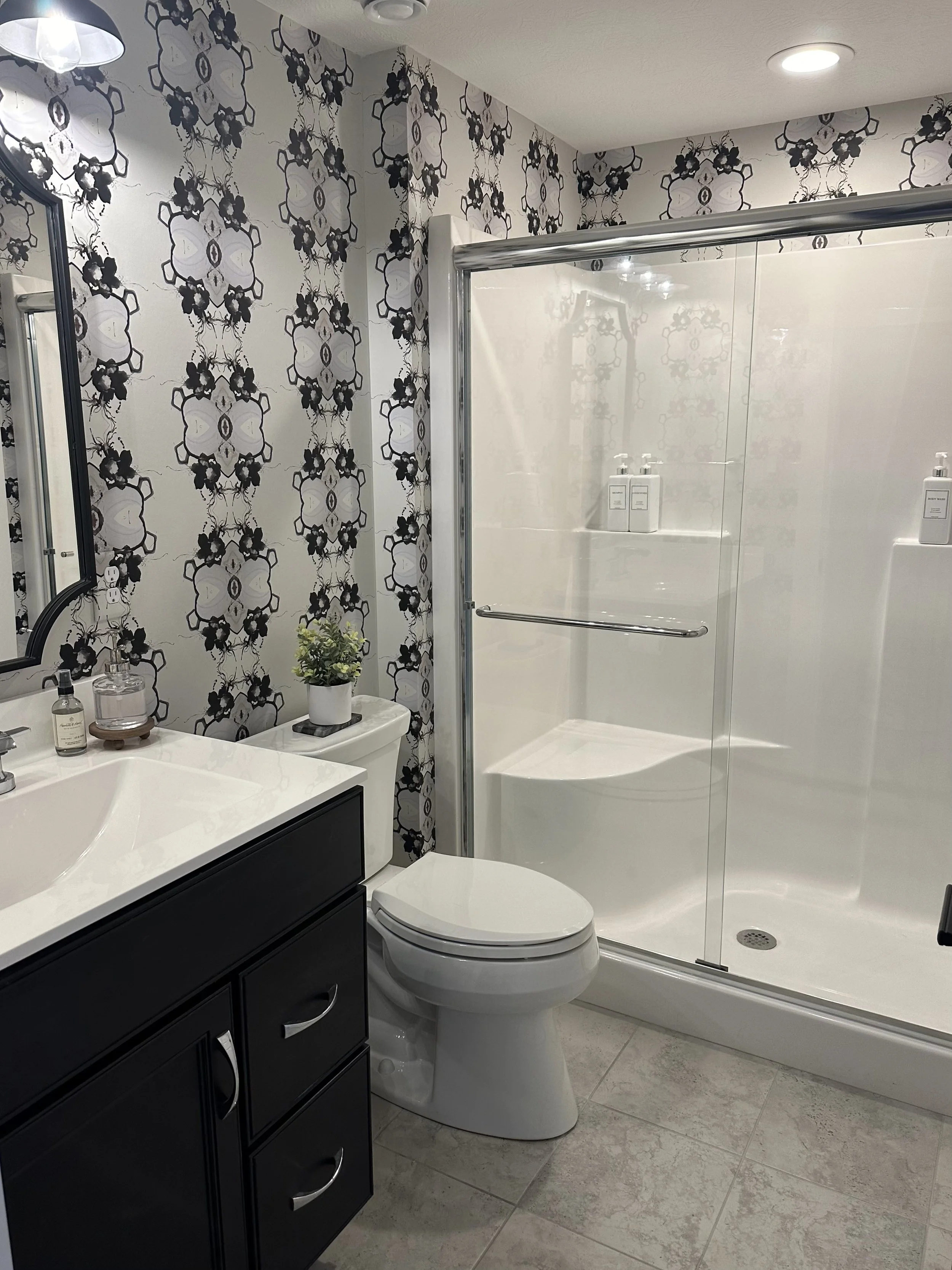 notre dame black and white wallpaper by abstract artist Amanda Moody for Bombshelves