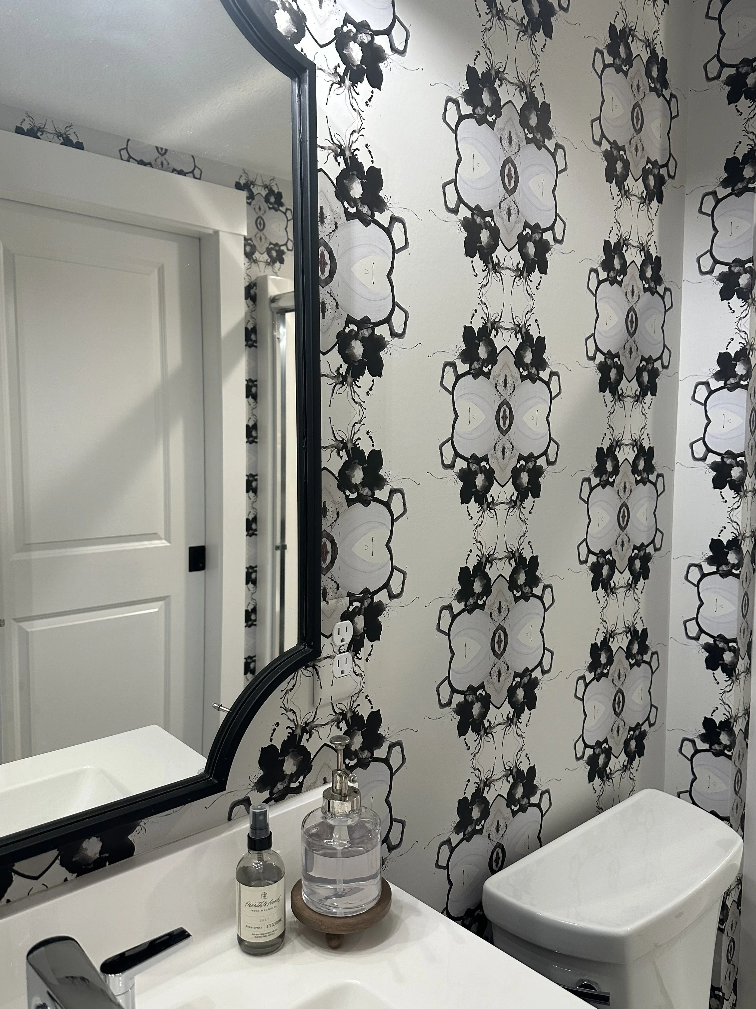 notre dame black and white wallpaper by abstract artist Amanda Moody for Bombshelves