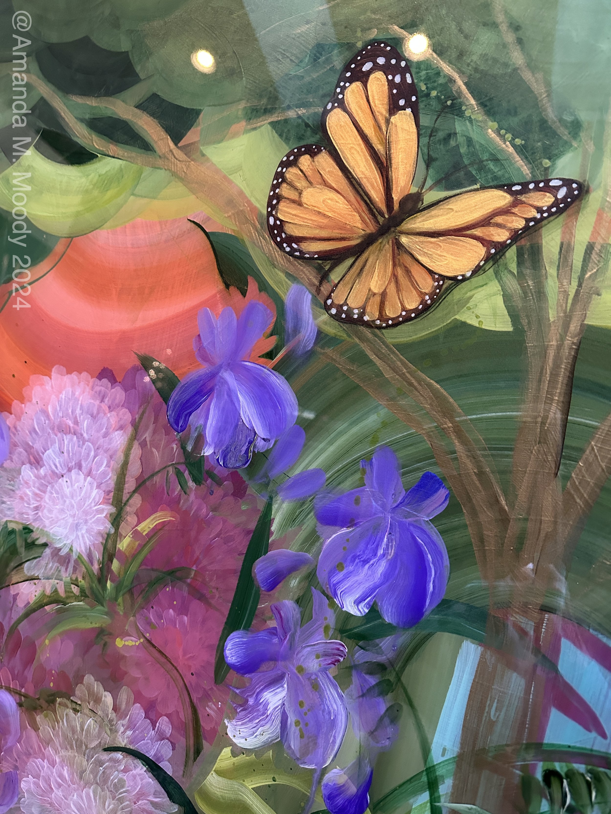 detail of we will be mixed media and resin on cradled wood by NC artist Amanda Moody