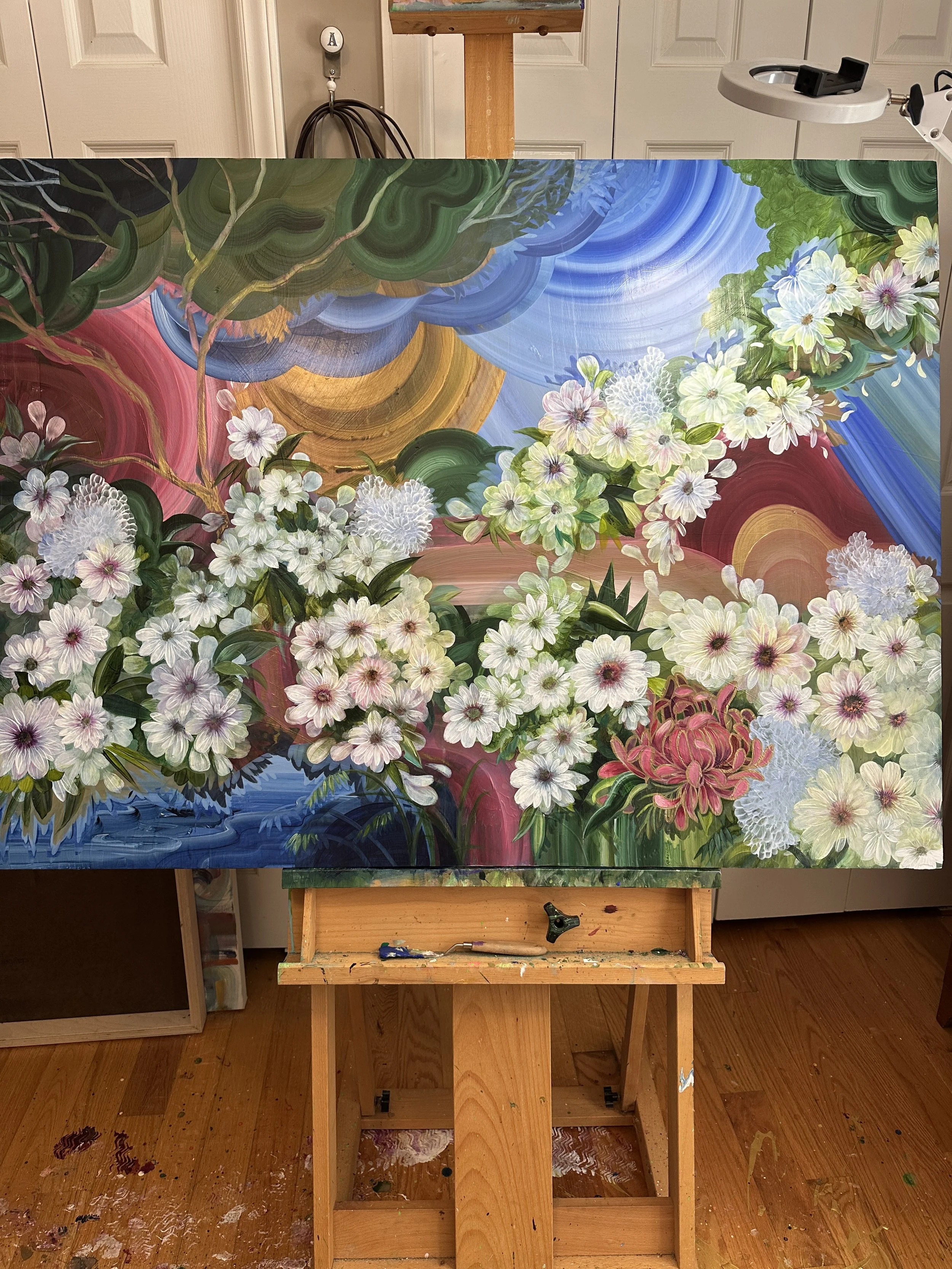 work in progress someday never comes contemporary floral landscape resin art by artist amanda moody