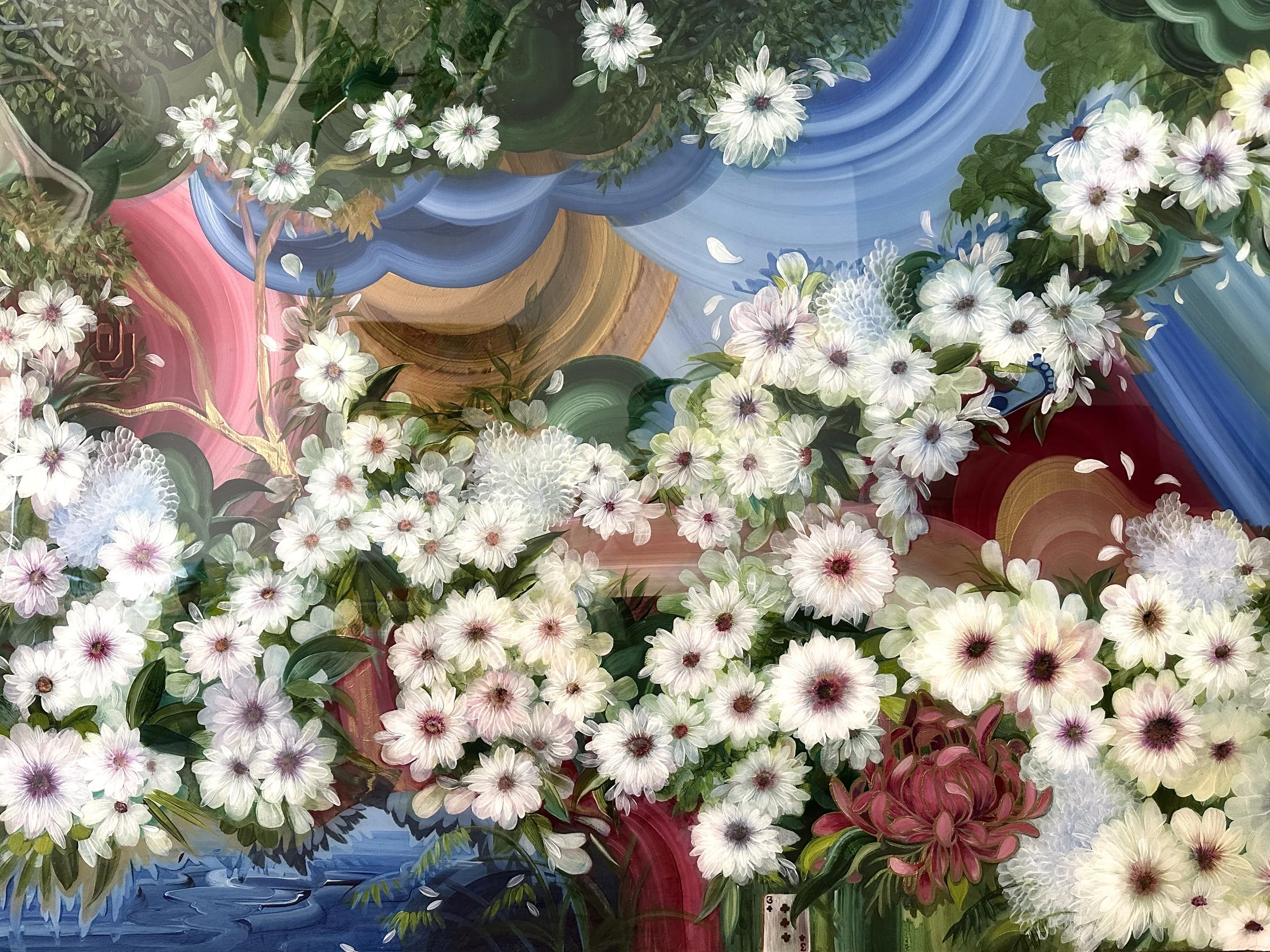 someday never comes botanical mixed media resin by nc artist amanda moody