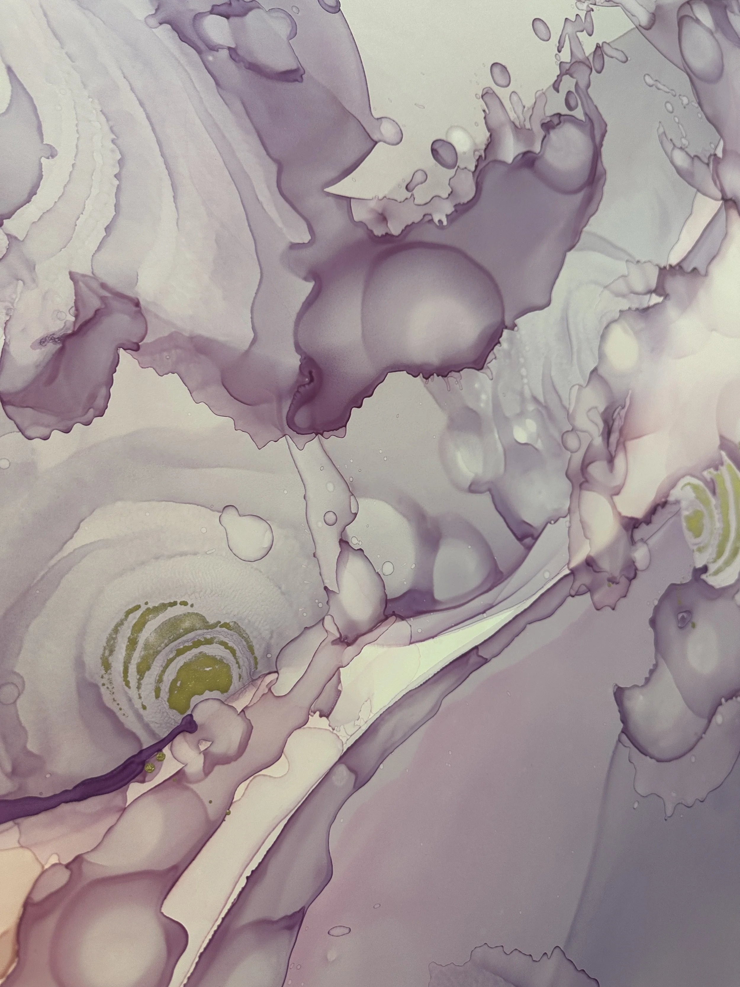 slow burn alcohol ink abstract art detail by nc artist amanda moody