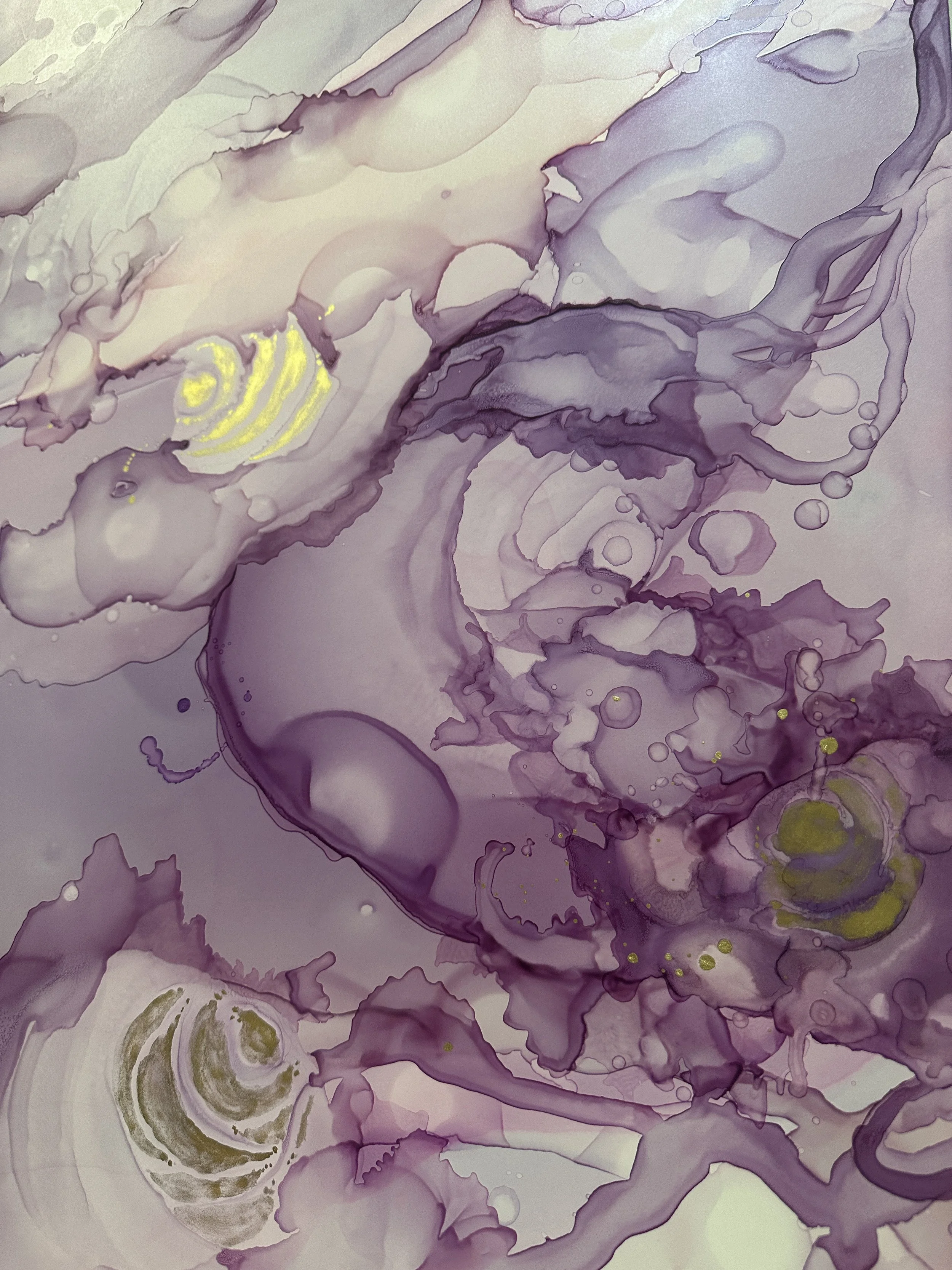 slow burn alcohol ink abstract art detail by nc artist amanda moody