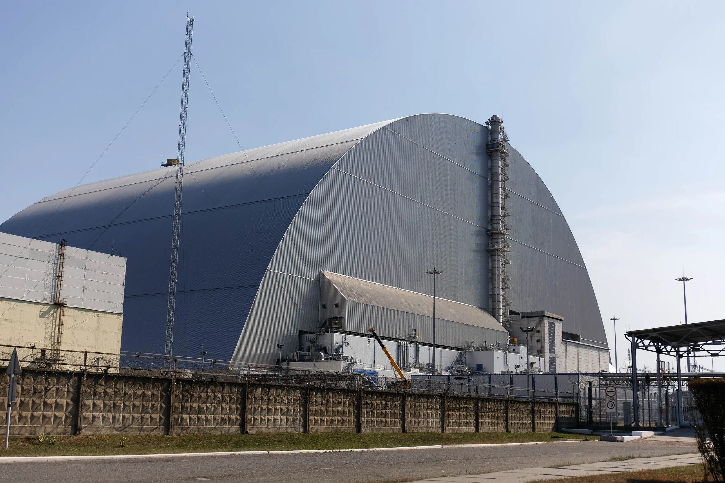 The new safe confinement now housing Chernobyl reactor 4 that exploded in April, 1986