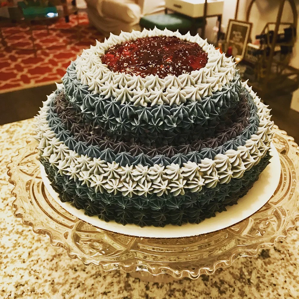 Blue Blueberry Almond Ombre Cake Law Of Tortes