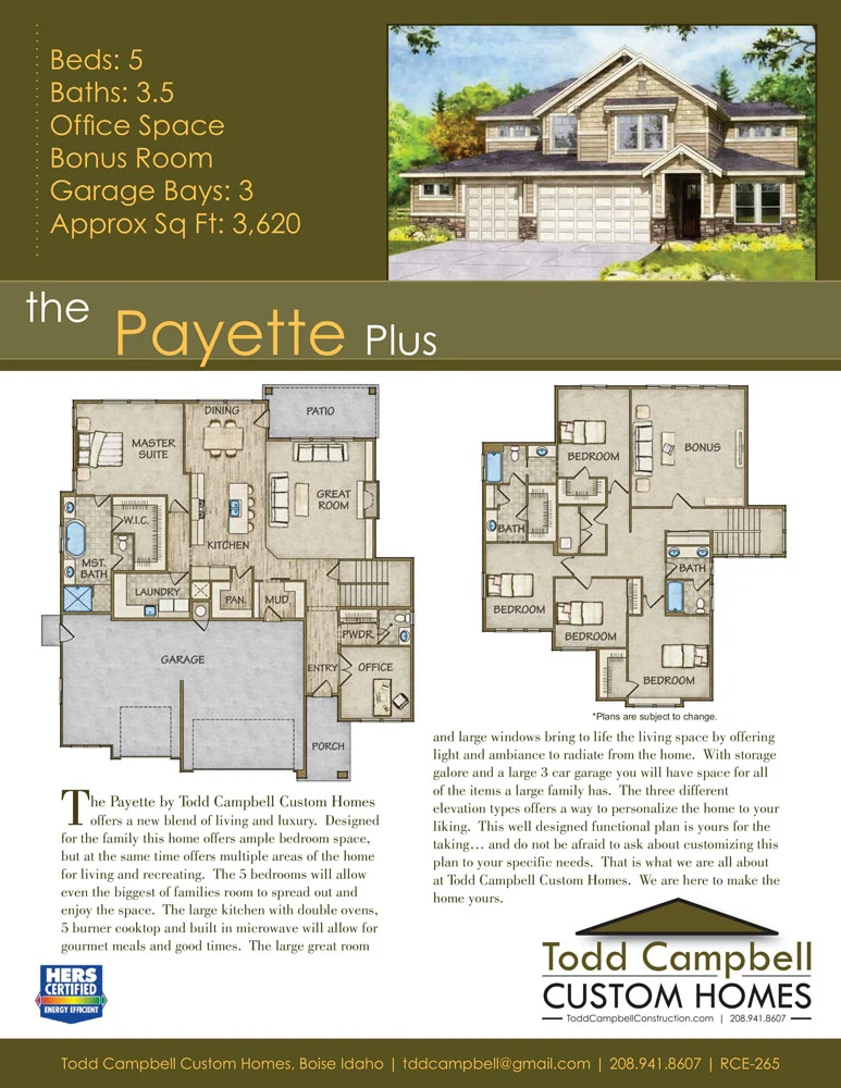 The Payette Plus by Todd Campbell Custom Homes