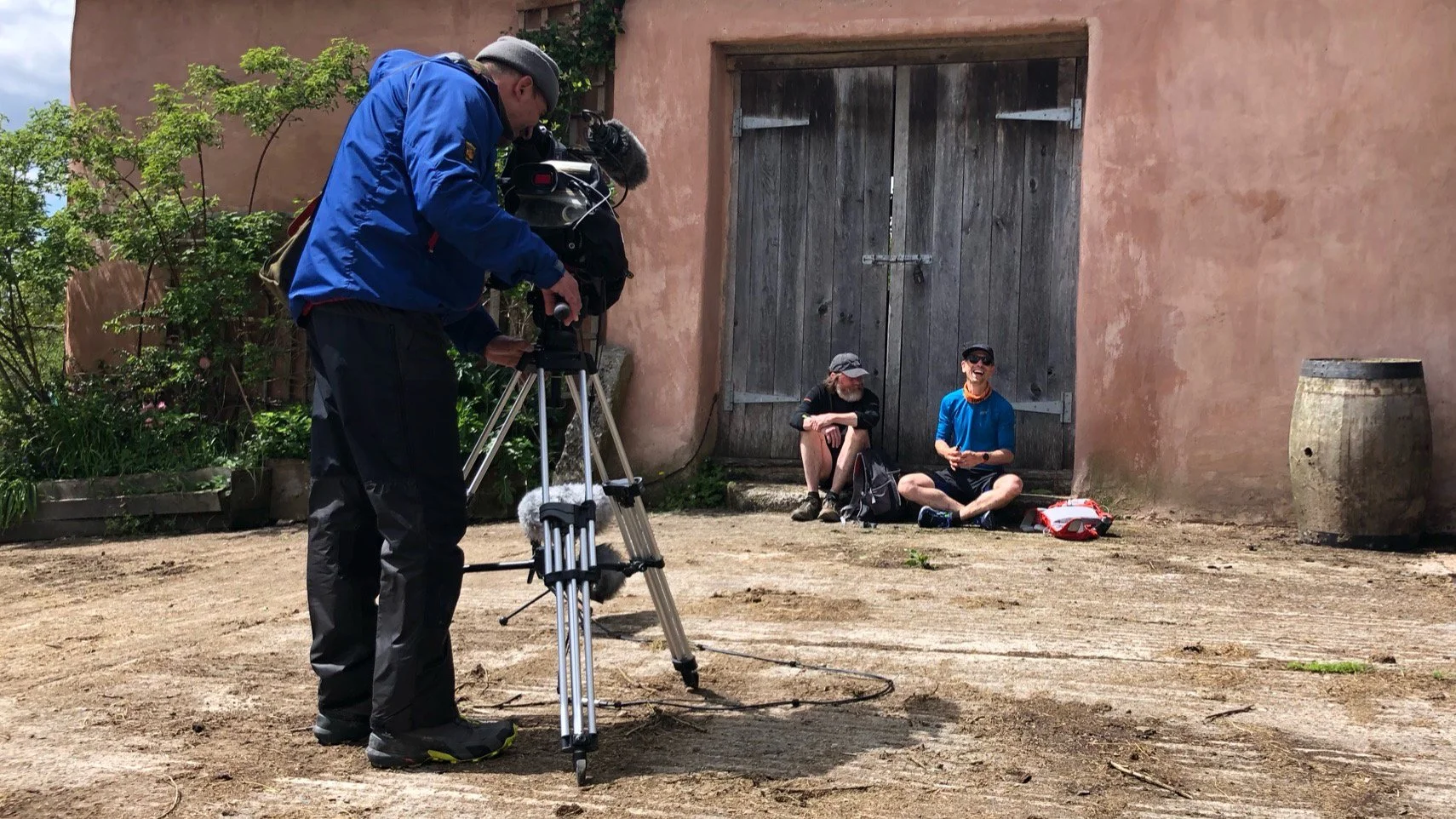 Filming Dan and Boff at Lowton Farm, Bondleigh at the end of day three