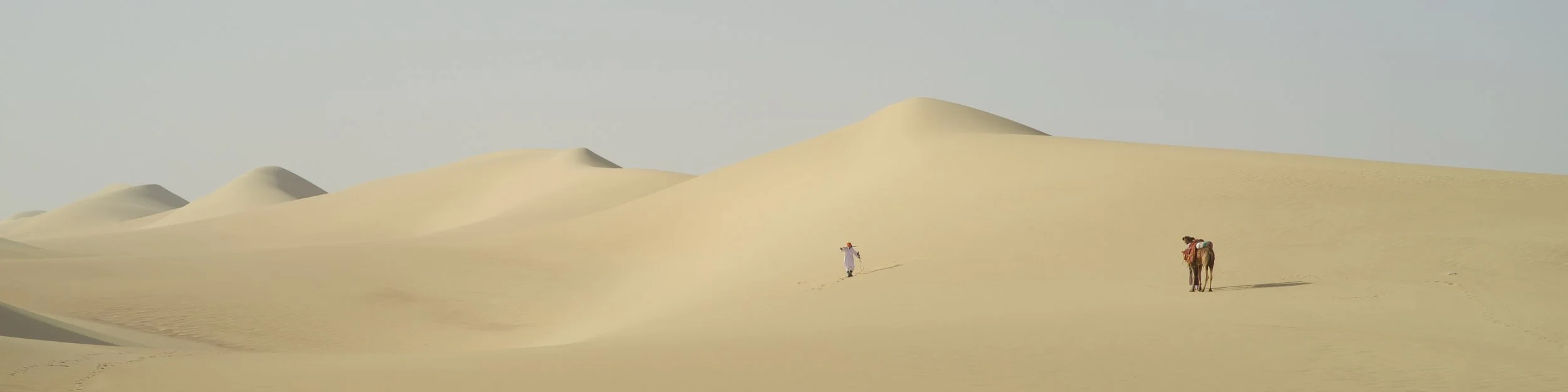 Still from BBC Knowledge ident Desert Skier