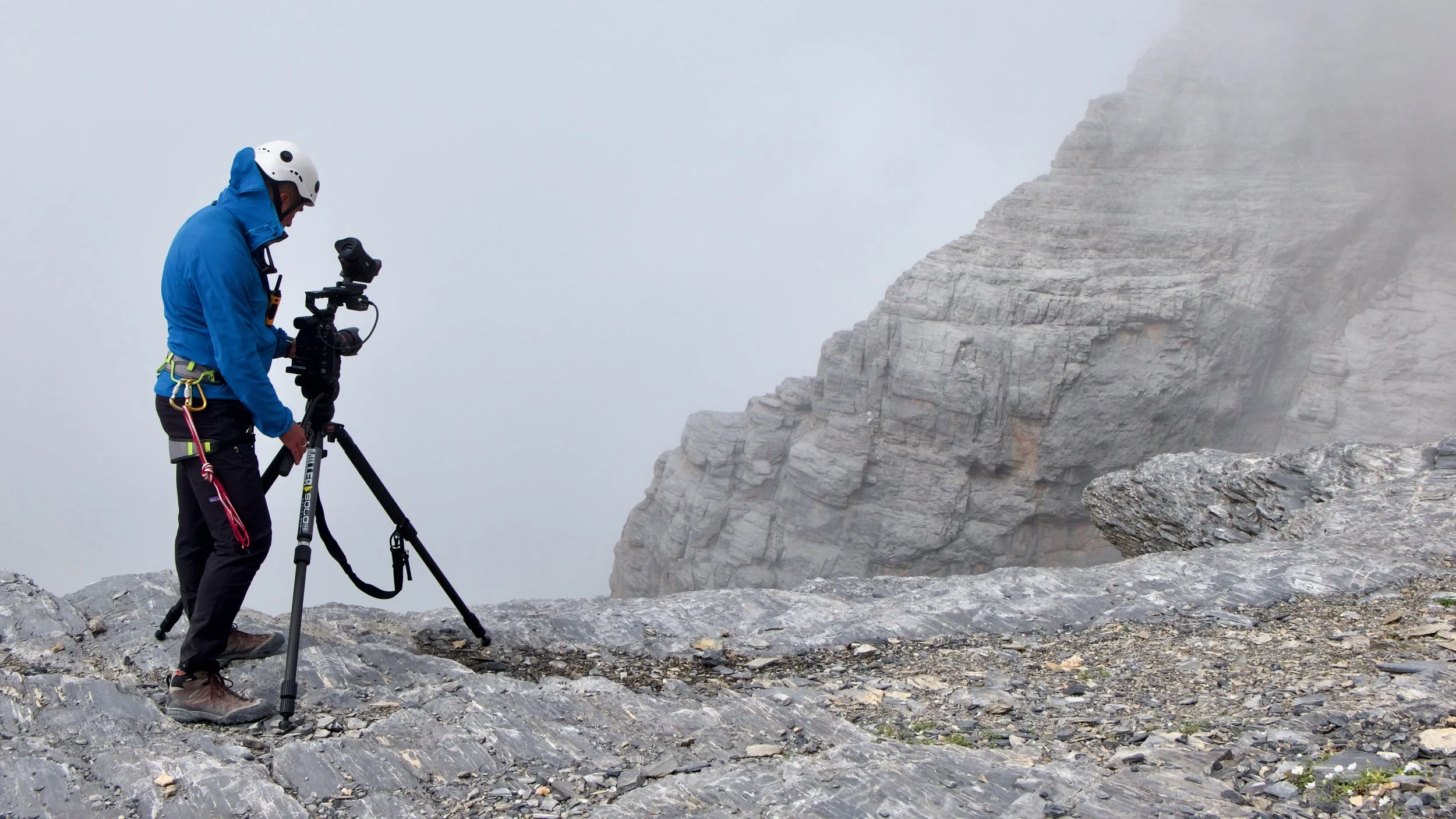 Filming on the West Flank of the Eiger