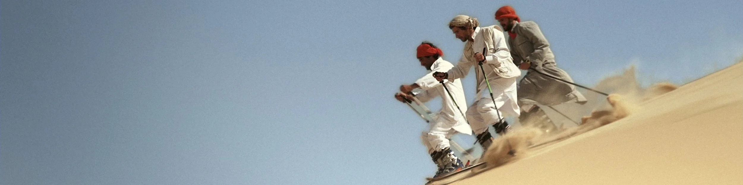 Still from BBC Knowledge ident Desert Skier