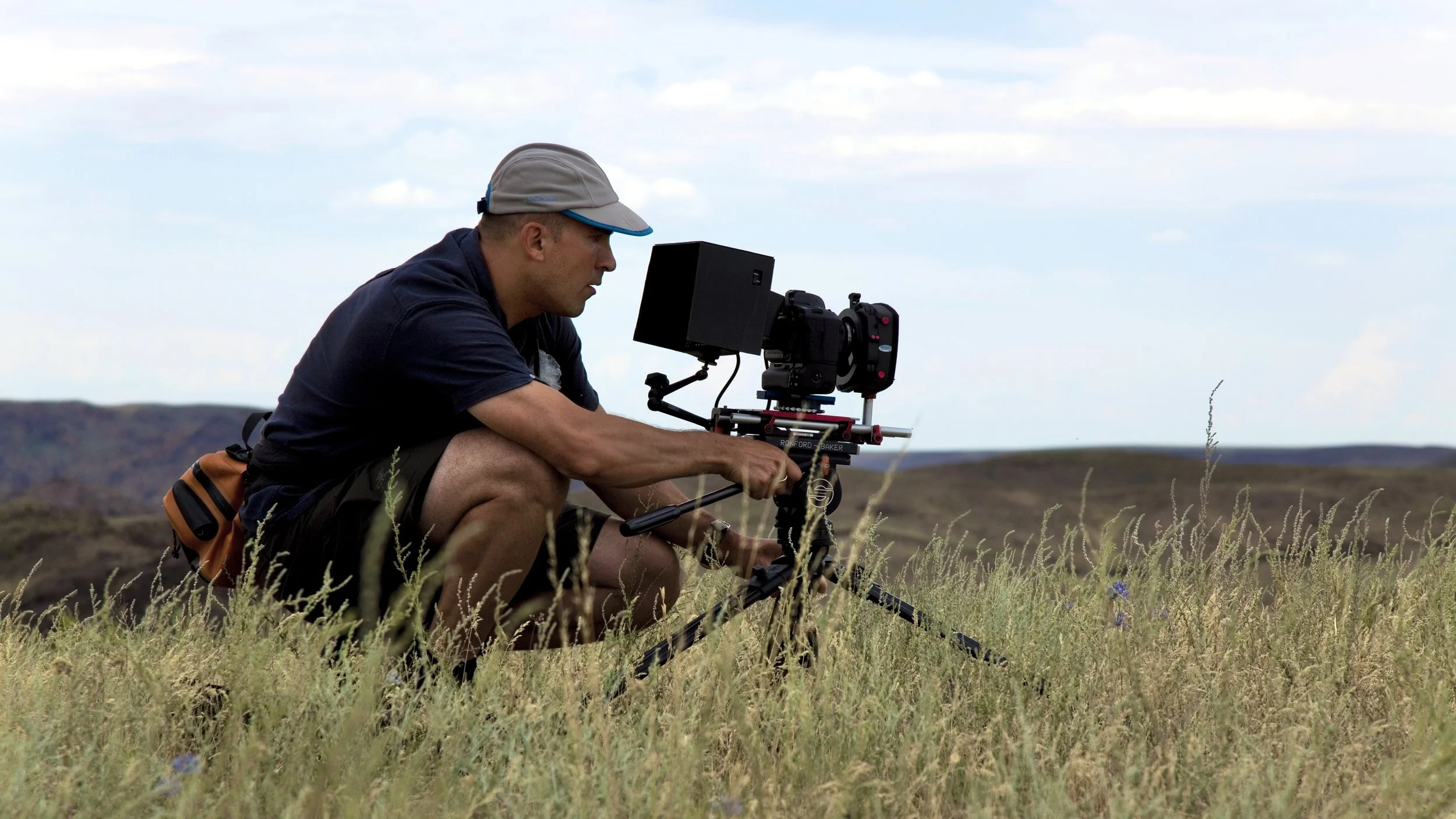 Filming on the Kazakh Steppe