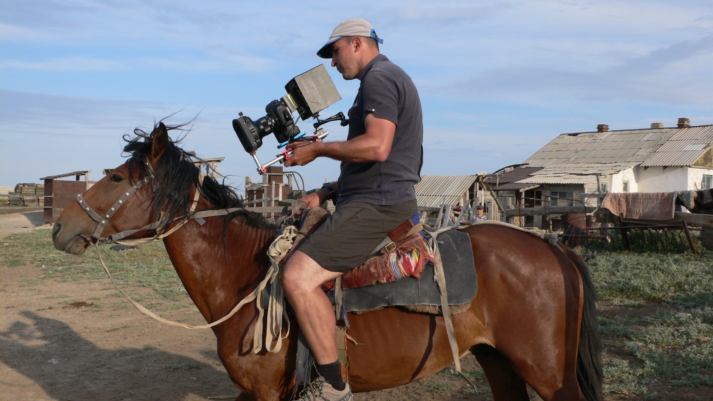 Filming on the Kazakh Steppe