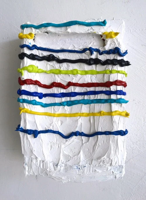 Mandy Lyn Ford, HIM, 2015, Gesso, acrylic, oil paint, and canvas on wood panel, 15 x 10 x 5 1⁄2 in