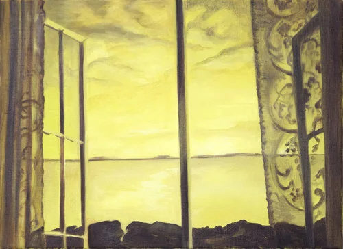 Sarah Kurz, Yellow Sea, 2016, Oil on linen, 28 x 40 in