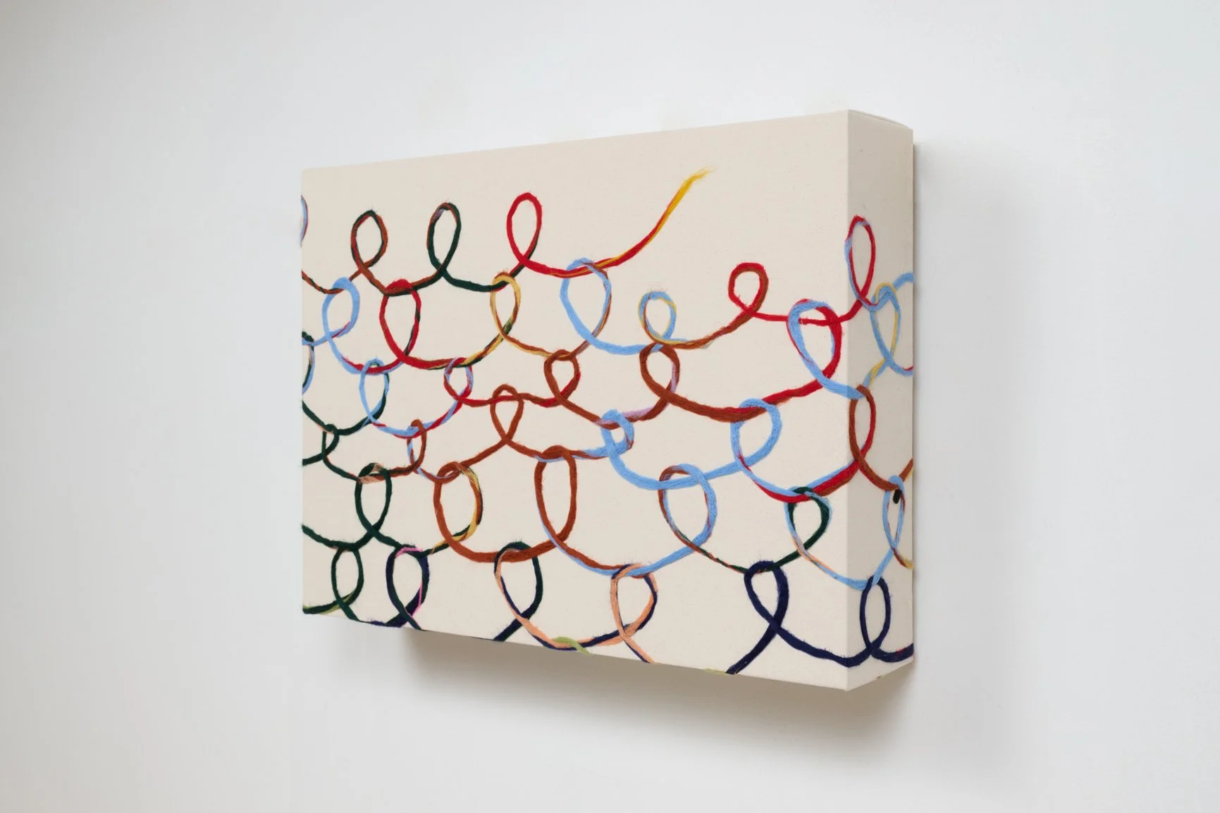 Courtney Childress "Untitled (Score III)" 2025, Felted wool on canvas, 22 x 30 x 6 in, 55.9 x 76.2 x 15.2 cm