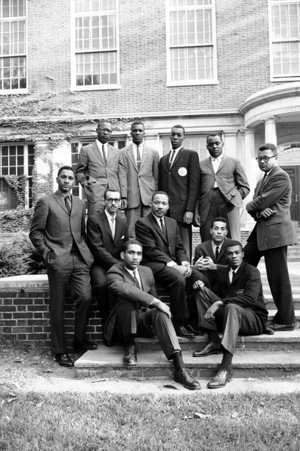 Portrait of a group of American Civil Rights leaders, gathered on the campus of Atlanta University (later renamed Clark Atlanta University) to discuss 'sit-in' protests, Atlanta, Georgia, mid-May, 1960. 