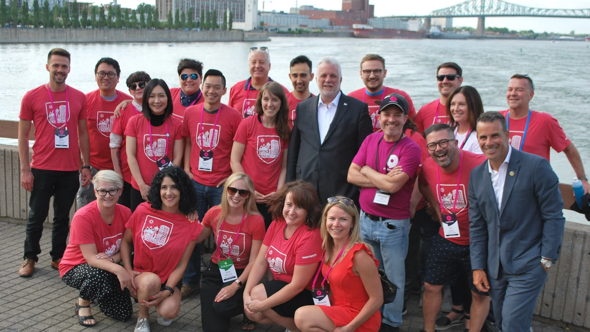 Members of the 2018 Calgary Delegation pictured with 31st Premiere of Quebec, Philippe Couillard & Startupfest Organizer, Phillippe Telio