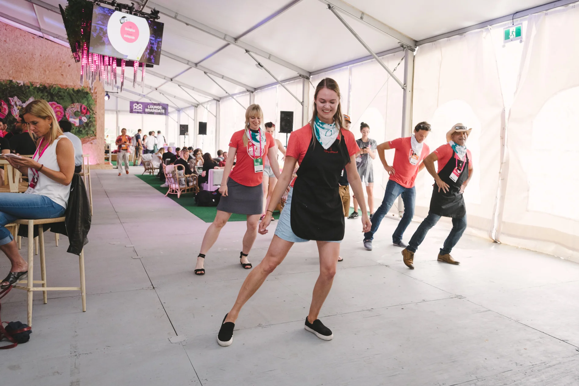 Line dancing at the Calgary Stampede Pancake Breakfast Photo credit: Click Flash Photography