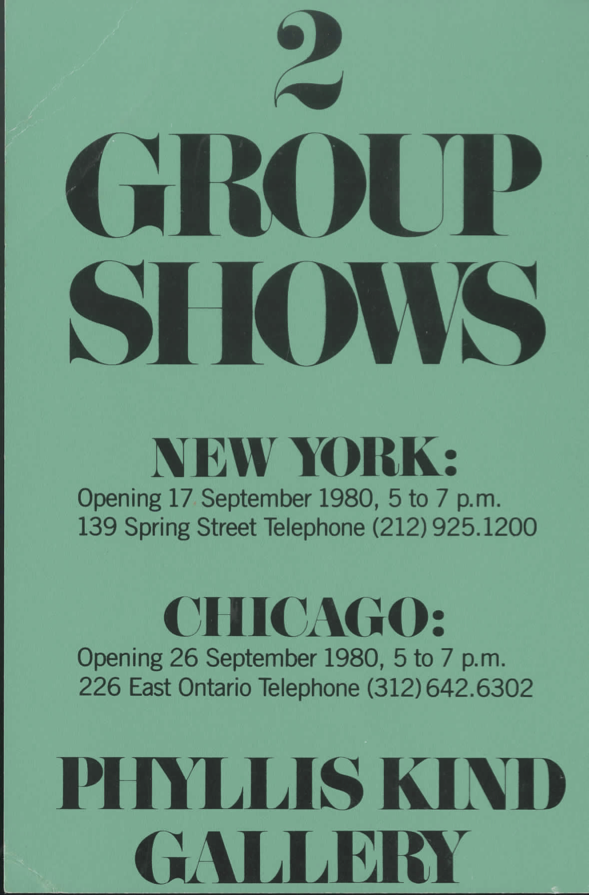 2 Group Shows, New York and Chicago, Sept. 1980