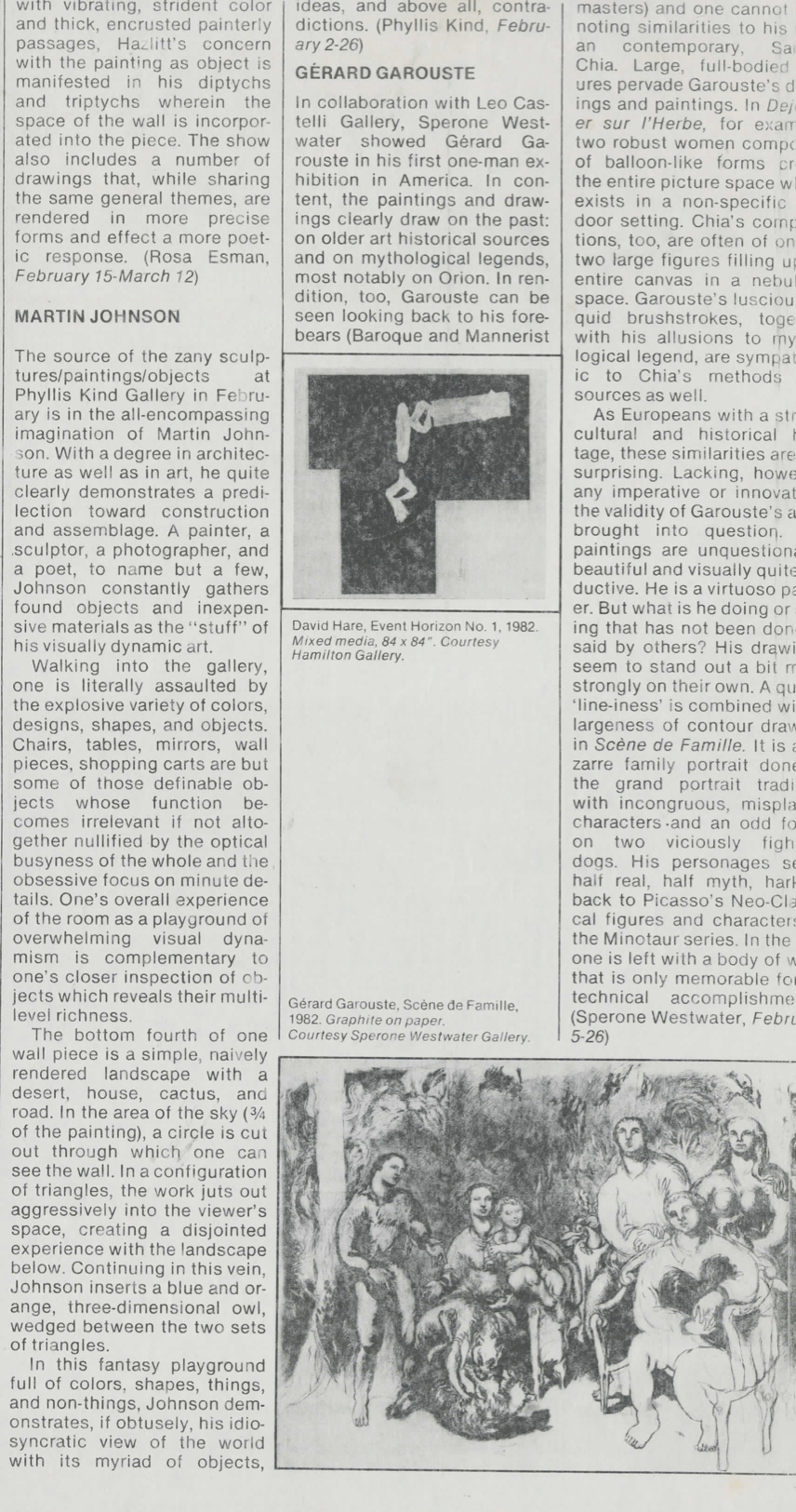 Review of "Martin Johnson at Phyllis Kind," Feb. 1983