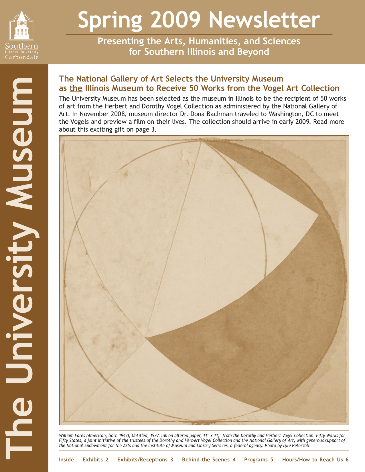 Southern Illinois University Museum, Newsletter on Fifty Works for Fifty States, 2009