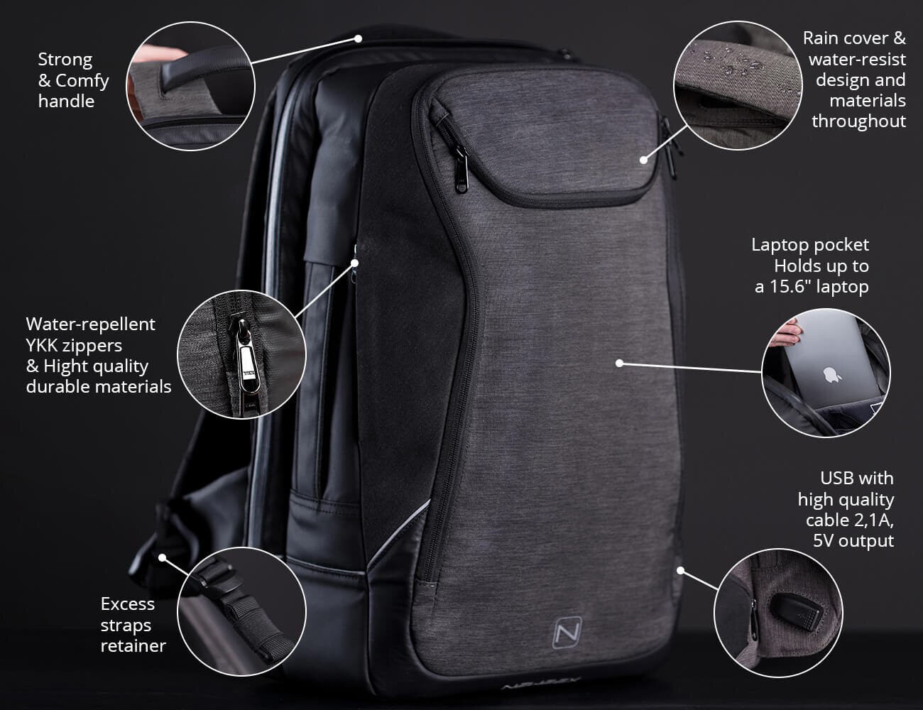The Neweex Grey Backpack
