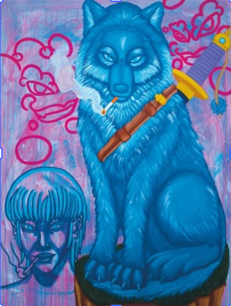 “She’s A Long Way From Suburban Towns”
36” x 48”
Acrylic on canvas.