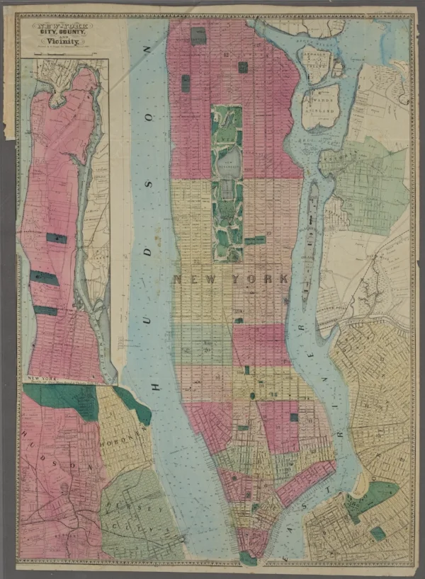 The New York Public Library. (1864). New York City, County, and vicinity. Retrieved from http://digitalcollections.nypl.org/items/fc070920-f3a1-0130-35d7-58d385a7b928