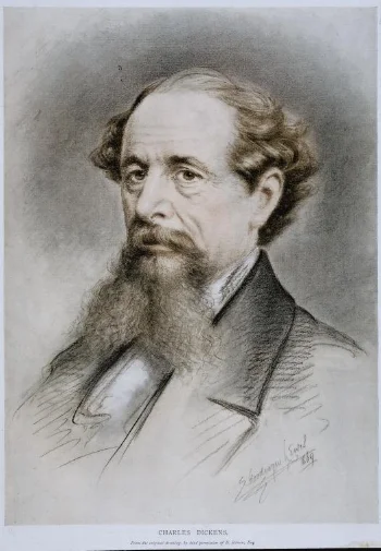 Billy Rose Theatre Division, The New York Public Library. (1900 - 1923). Photo of Charles Dickens oil painting by E. Goodwyn Lewis, 1869. Retrieved from http://digitalcollections.nypl.org/items/42c2c920-0208-0131-7f2f-58d385a7bbd0