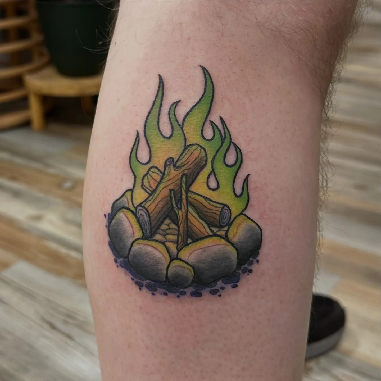 Congrats to Michael for winning spot in our Lucky Goose anniversary giveaway!! 🥳🪿 We did this rad magical campfire tattoo to celebrate! 🔥

🪿🎉 @luckygoosetattoo 
📍  Kennesaw, GA