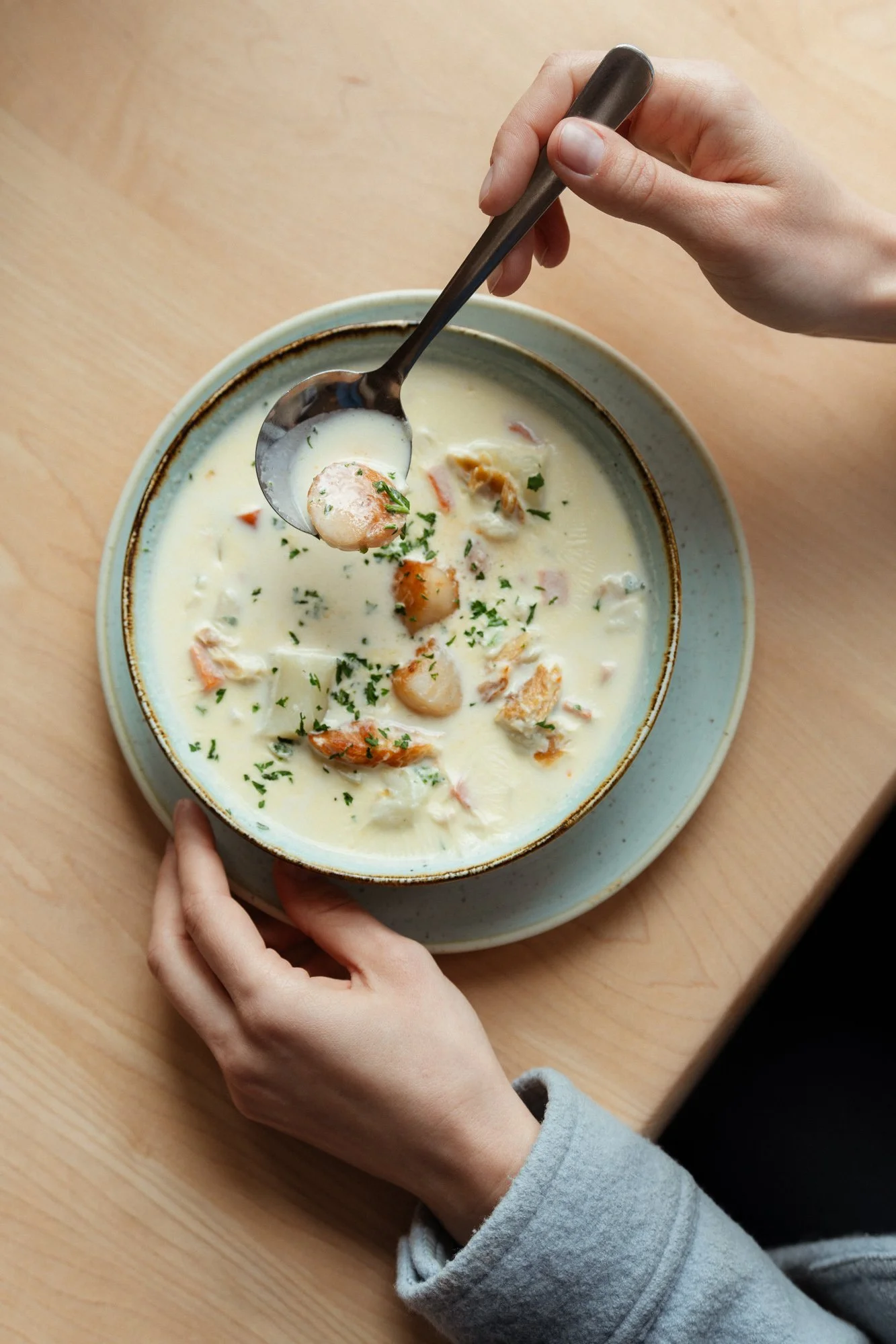 Nova Scotia Seafood Chowder Overhood