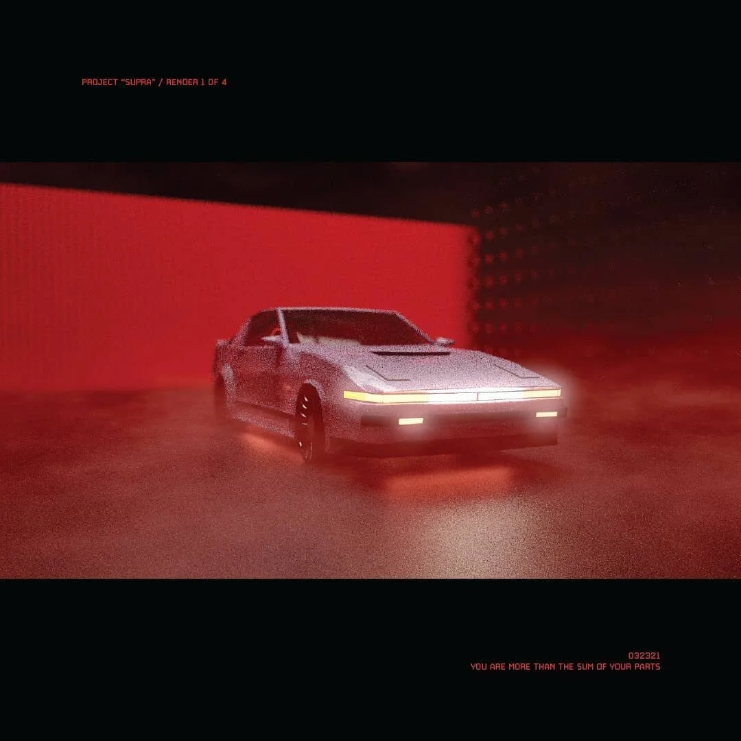 PROJECT &quot;SUPRA&quot; 1/4. I spent a day and made a model in Blender based off of a car I think is extremely cool. Really trying to get better at model making and lighting. 

#digitaldesigner #digitalartwork #digitalartist #digitaldesign #3Dart #