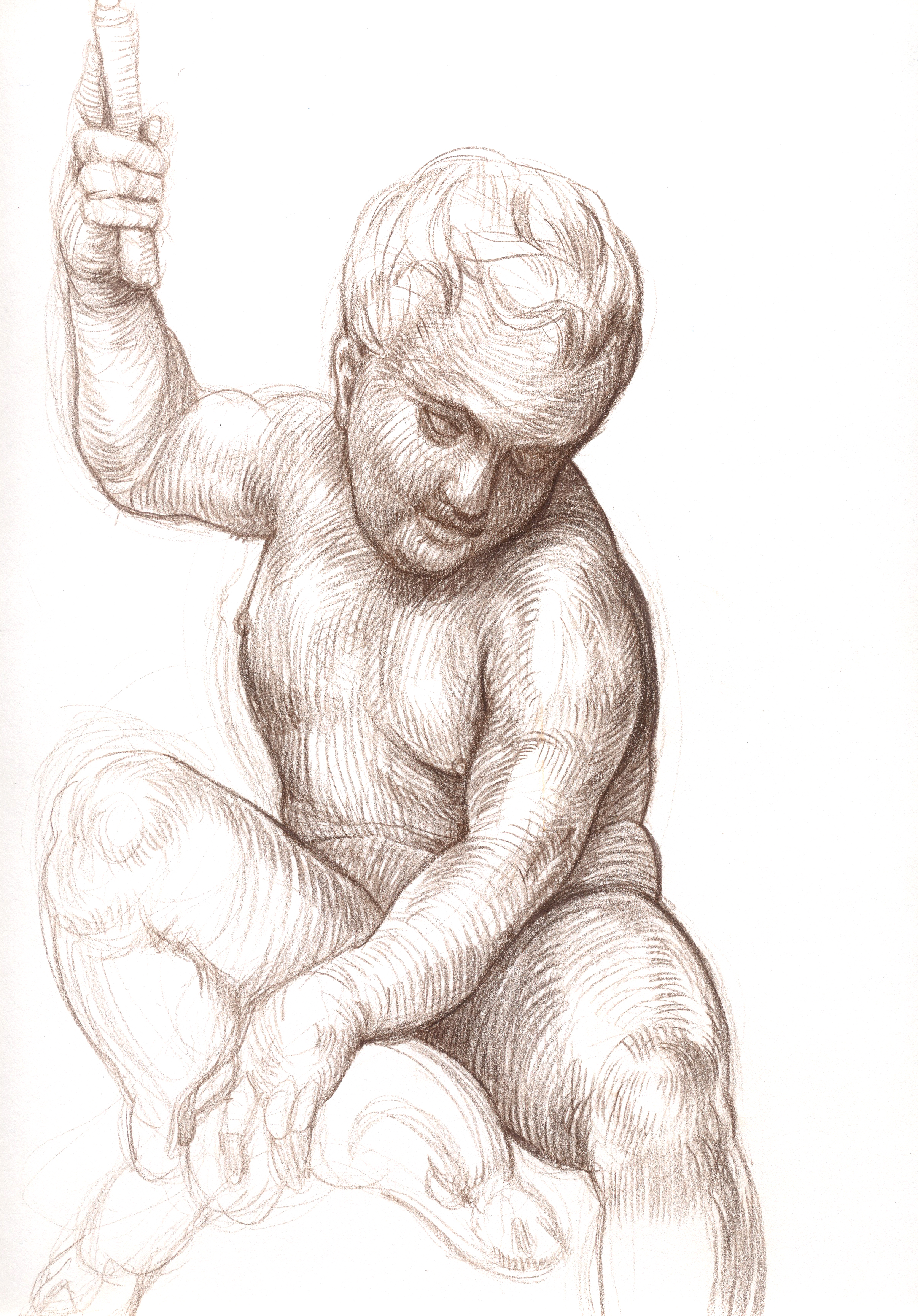 Study: Giambologna's putto with dolphin