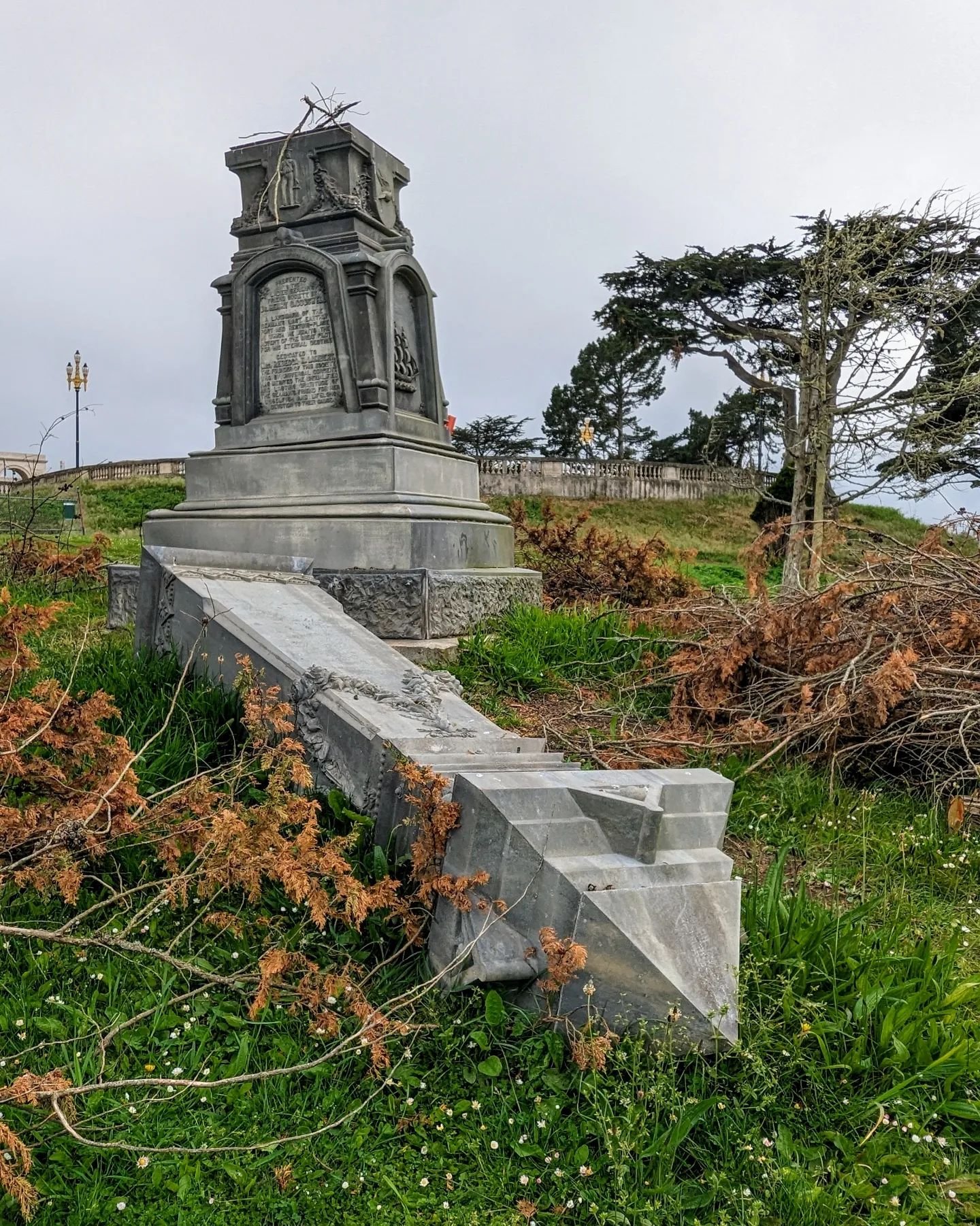 The Ladies Seaman's Friends Society in San Francisco had a plot in San Francisco's City Cemetery (now Lincoln Park Golf Course) where sailors who died in the city could be buried. This monument marks the Society's plot for burials and the sailors, al