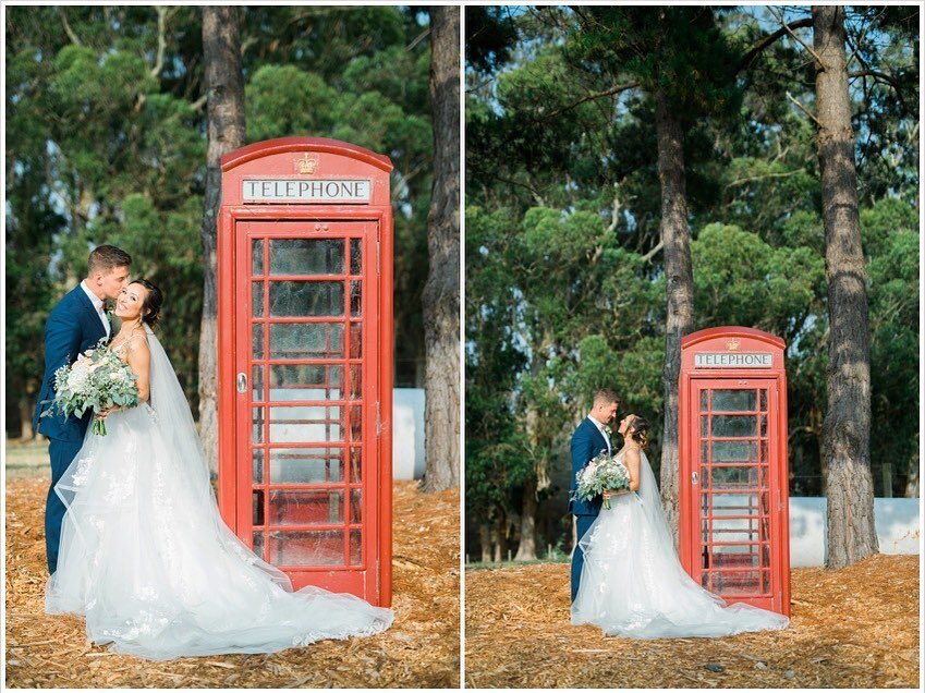 Meet me at the phone booth of love. The nostalgia in this photo is captivating. ☎️ 
.
.
.
#springhillweddings #caliweddings #countryside #weddingphotography #weddingdestination #weddingvenues #barnyardwedding #outdoorwedding #weddingdress #happilymar