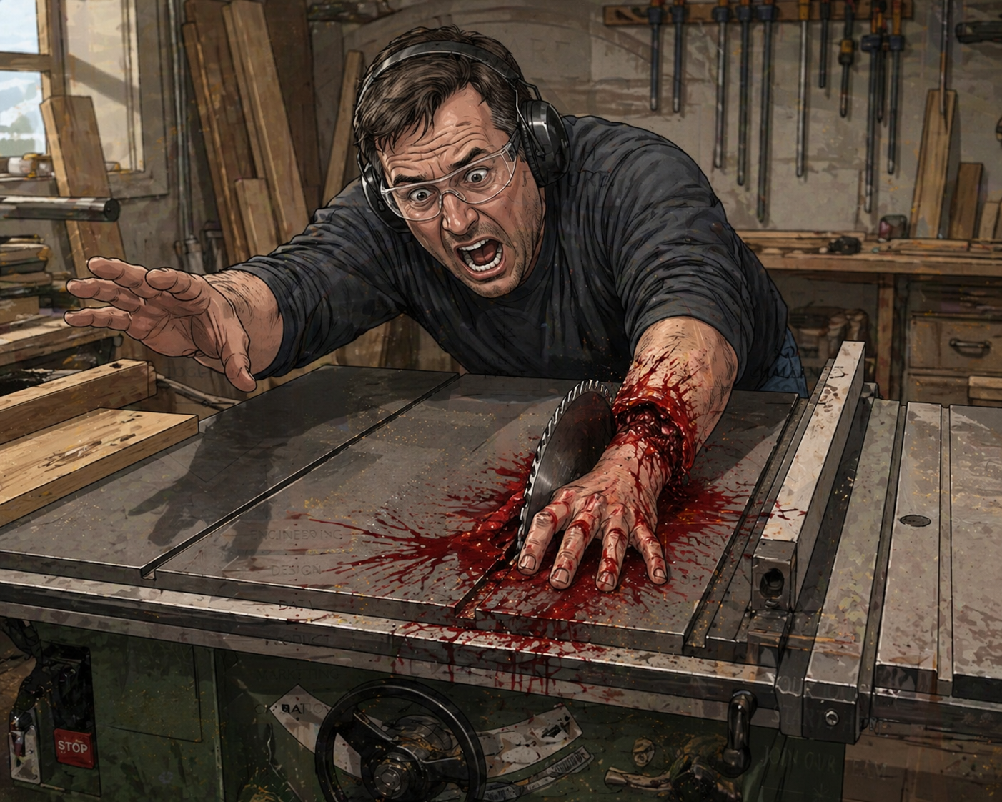 Table Saw Accident Reenactment