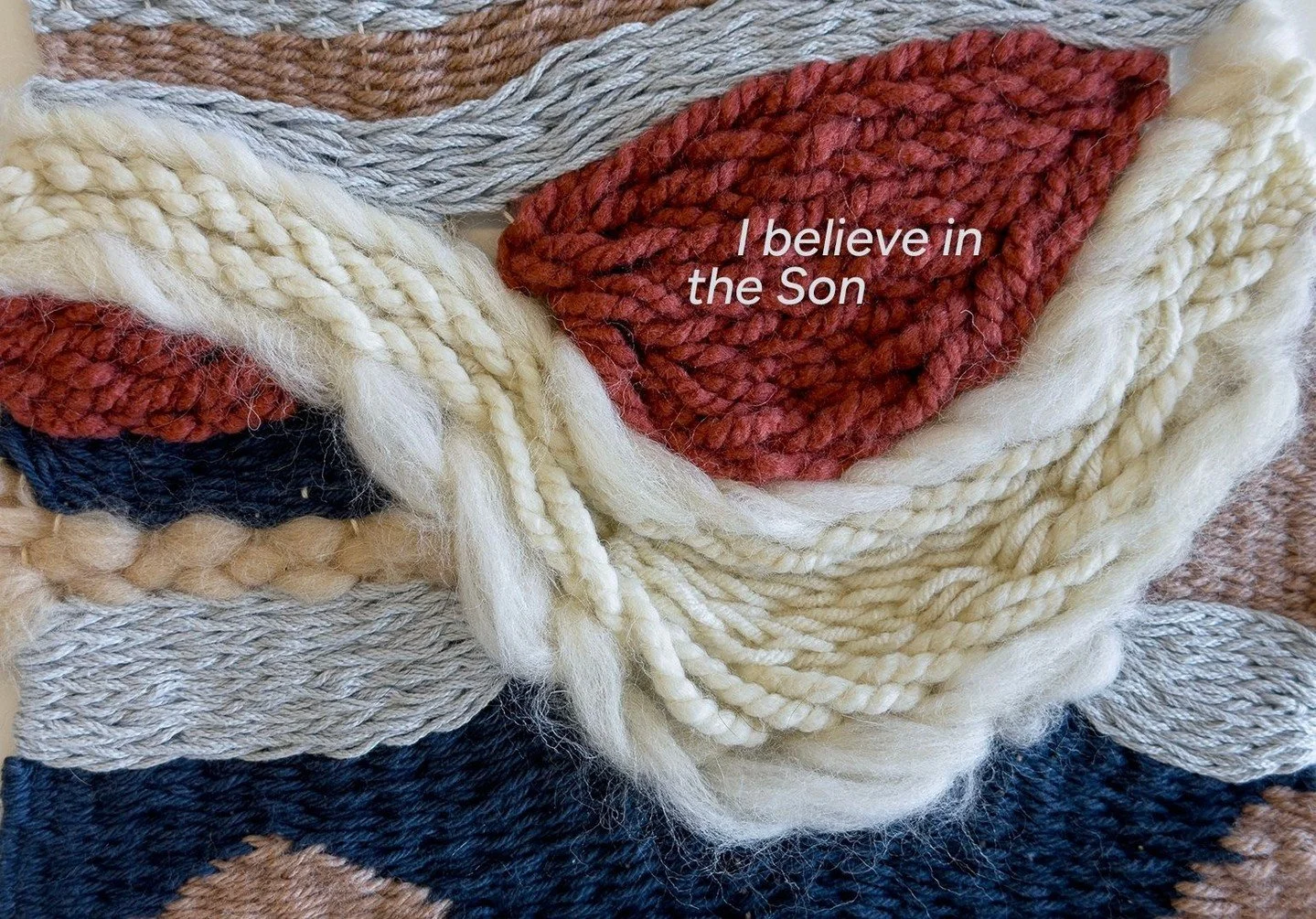 This Sunday, we'll begin a new sermon series called "I Believe in the Son", highlighting the parts of the Apostles' Creed that focus on Jesus. Thanks to Kristen for creating our beautiful sermon artwork!
Here's her artist statement: &ldquo;