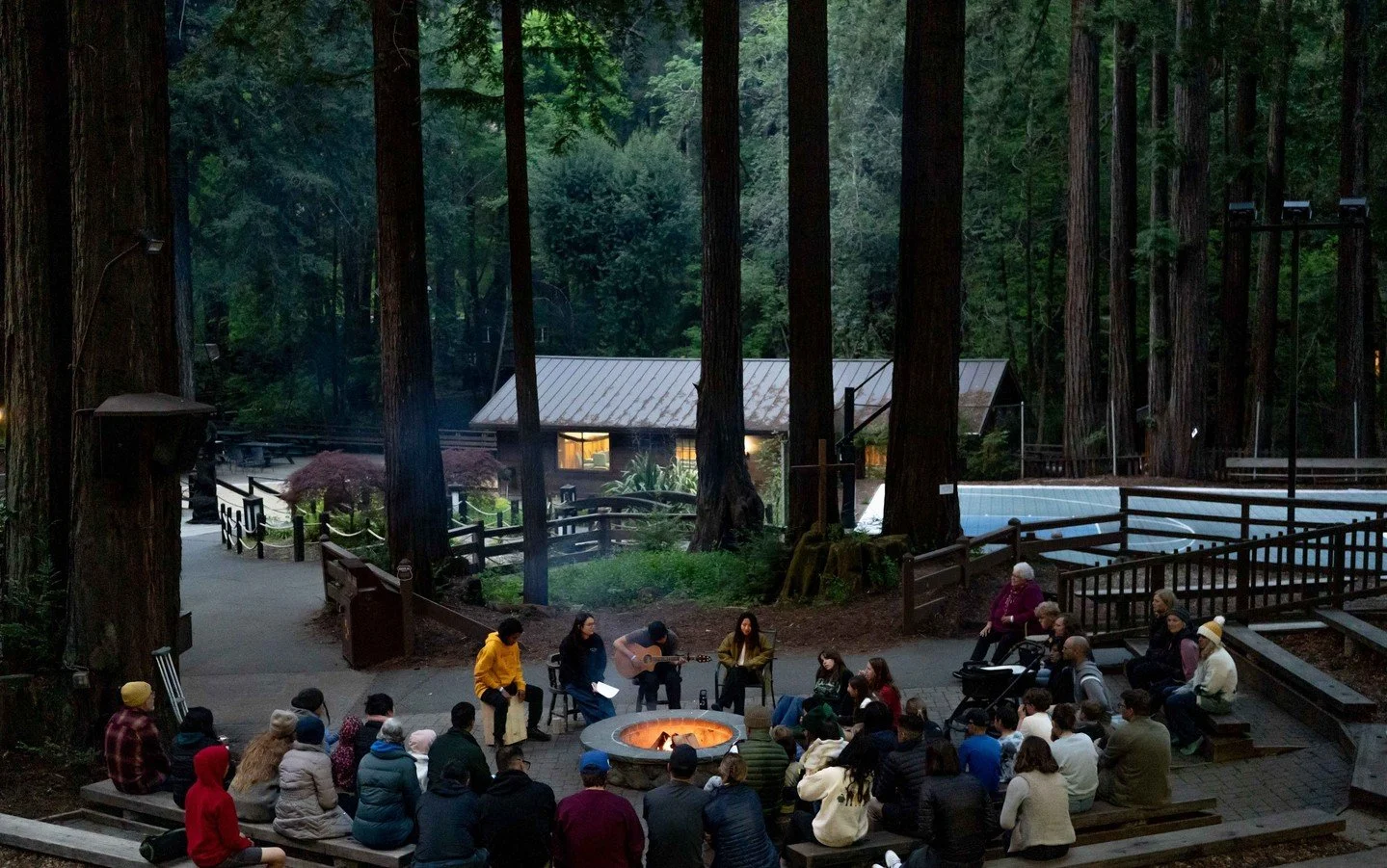We won't have a Sunday service this week (April 26th) because most of our church &ndash; 76 adults &amp; kids! &ndash; will be at our weekend-long retreat in the redwoods!
Please join us next Sunday, May 3rd at New Traditions School. You can more det